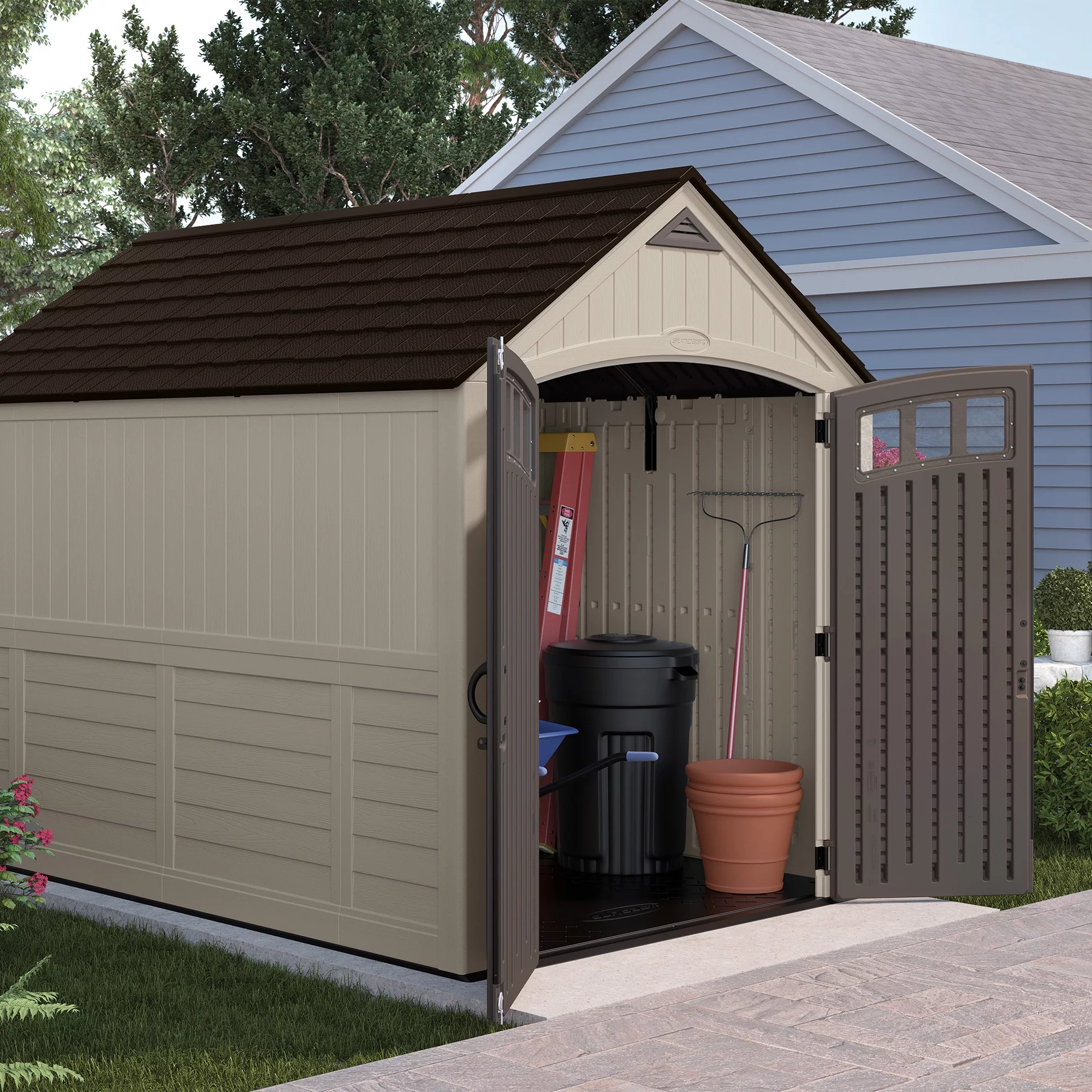 Suncast 481 cu. ft. 7 x 10 Carlisle Outdoor Resin Storage Shed