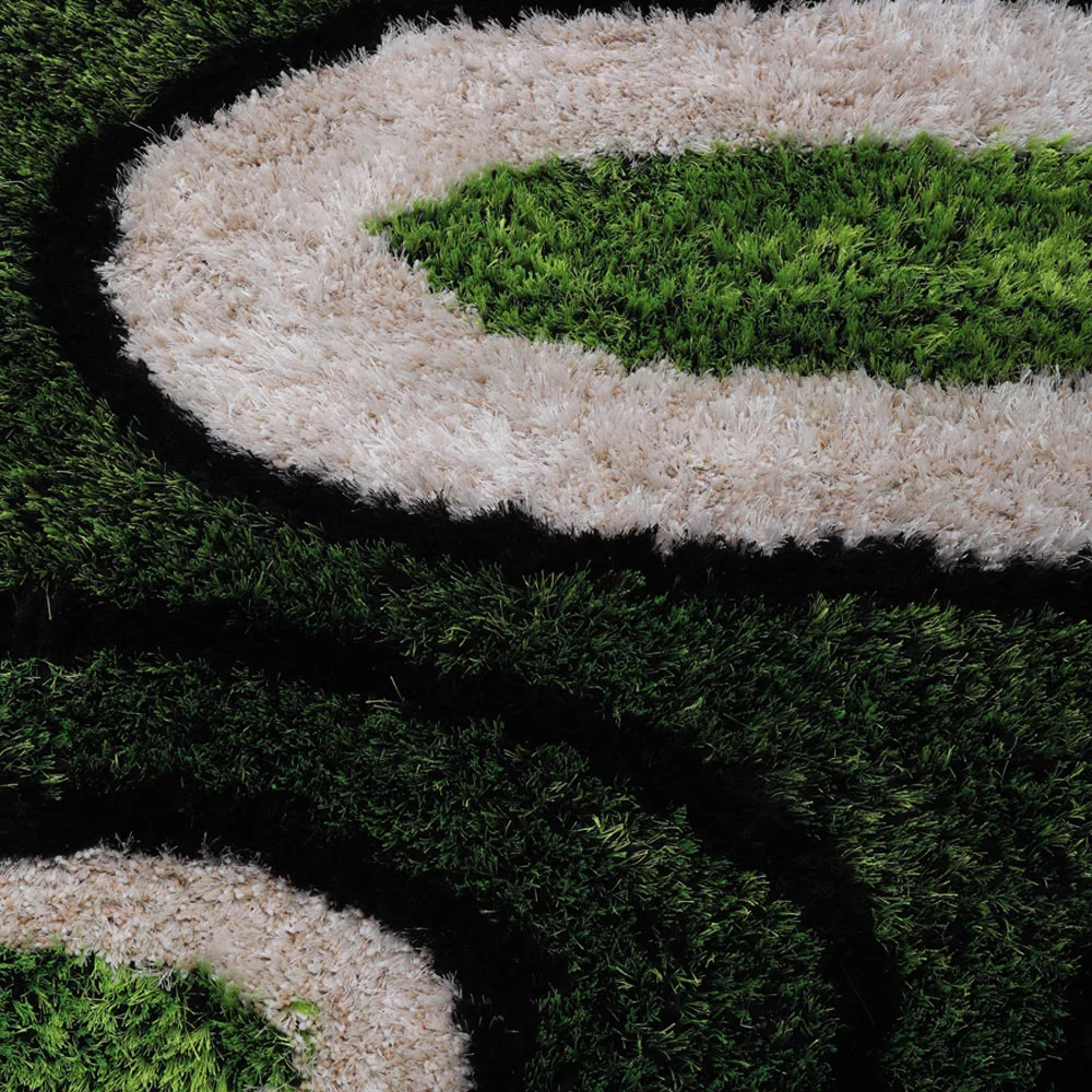 RUGSOTIC CARPETS HAND TUFTED SHAG POLYESTER ECO-FRIENDLY AREA RUGS - 5'x8', Rectangle, Green Beige, Plain Solid Design, High Pile Thick Handmade Anti Skid Area Rugs for Living Room, Bed Room K00111