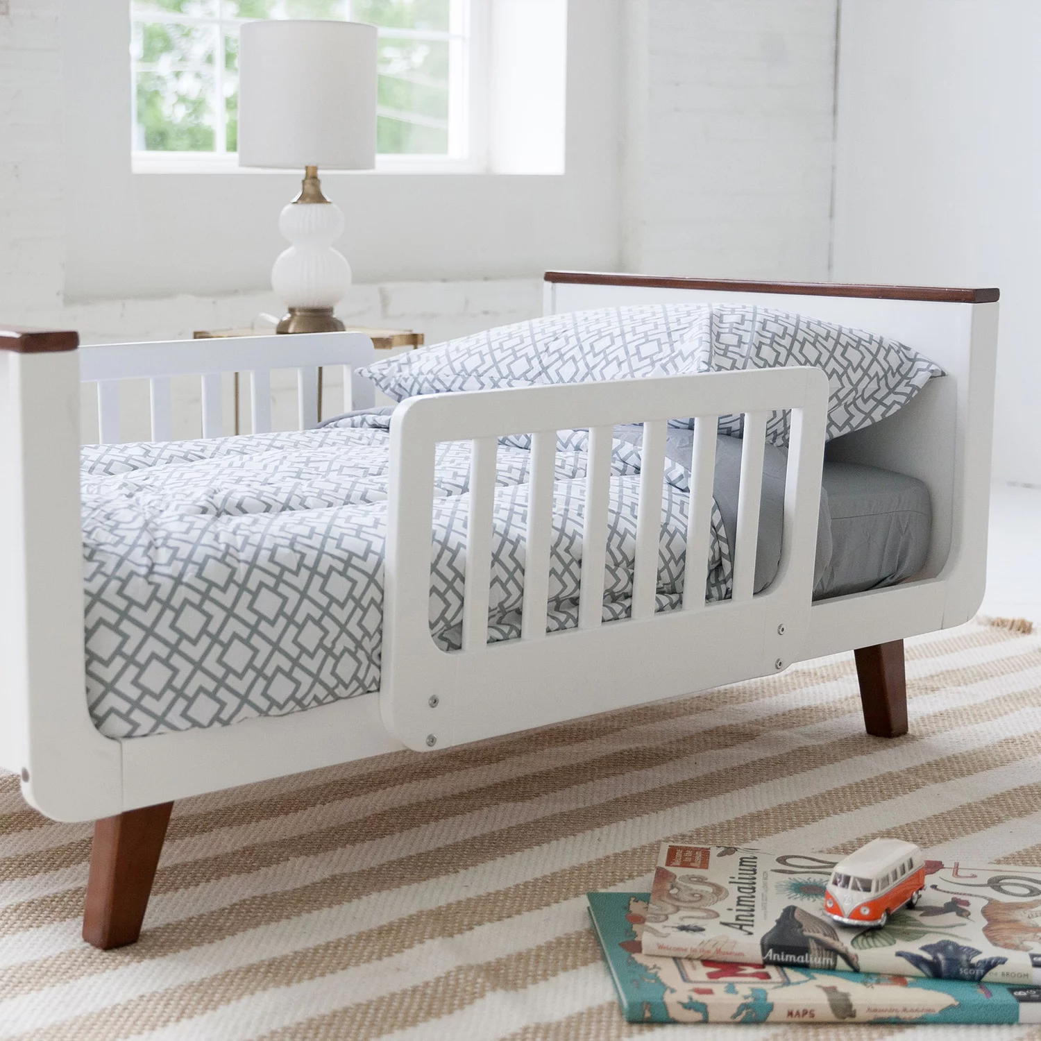Little Partners MOD Toddler Bed W/ Head & Foot Board, White & Espresso