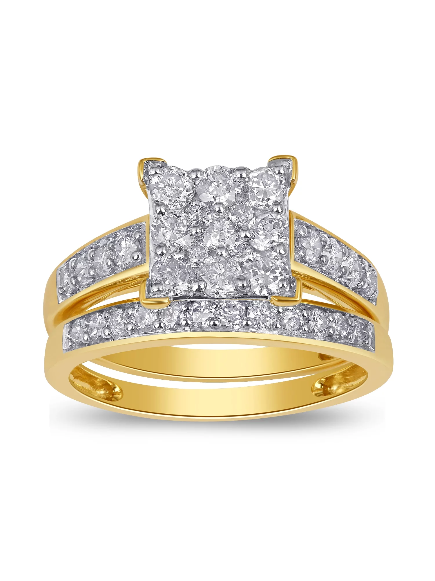 Forever Bride 1.00 Carat T.W. Diamond Wedding Ring Set in 10K Yellow Gold (L, I2-I3)