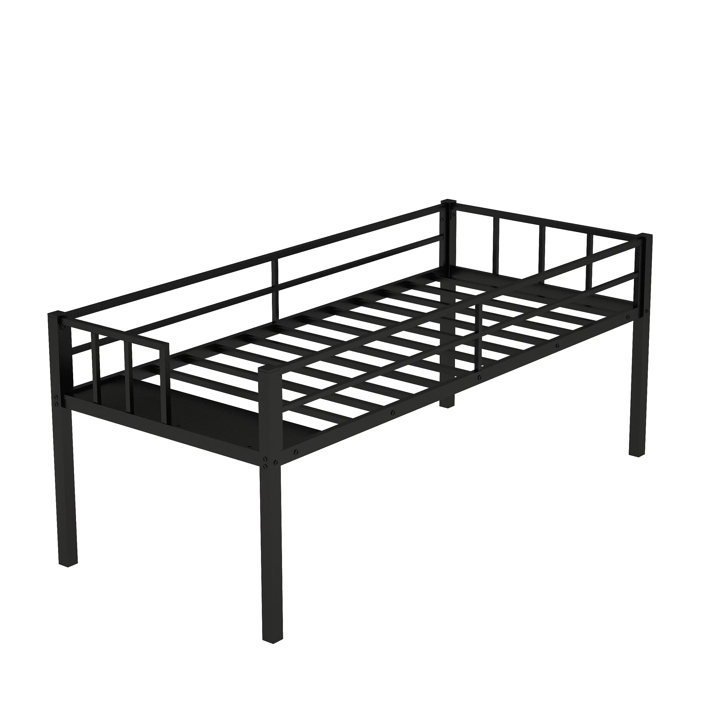 Metal Triple Bunk Bed for 3,Twin over Twin&Twin Size Bunk Bed with Built-in Shelf,Can be divided into 3 Separate Bed,Heavy-Duty Steel Bed Frame for Kids Teens Adults (Black)