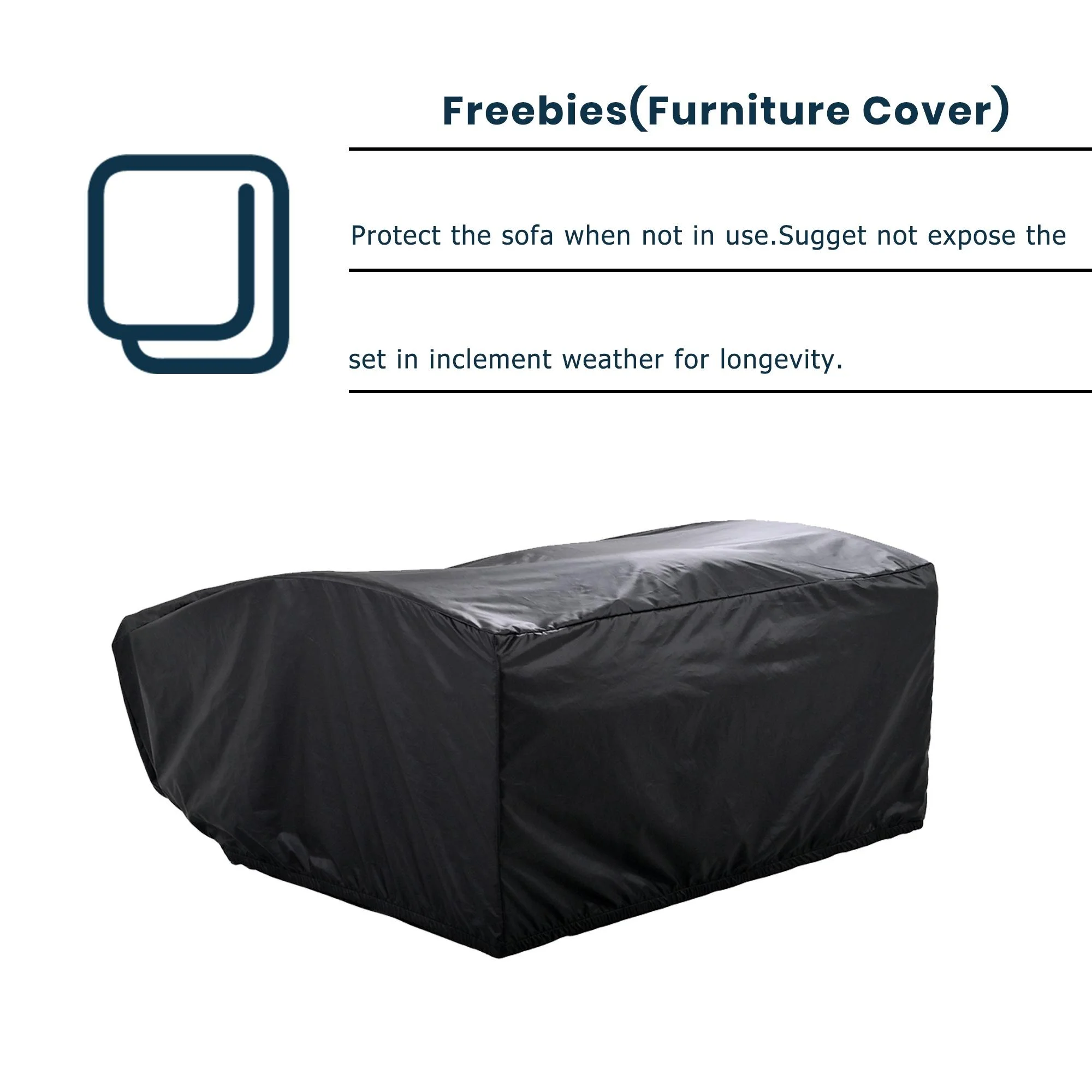 Rattan Double Chaise Lounge, 2-Person Reclining Outdoor Daybed with Adjustable Back, Cushions and Furniture Cover, Wicker Furniture,Patio Seating Set for Backyard Poolside Deck, Gray