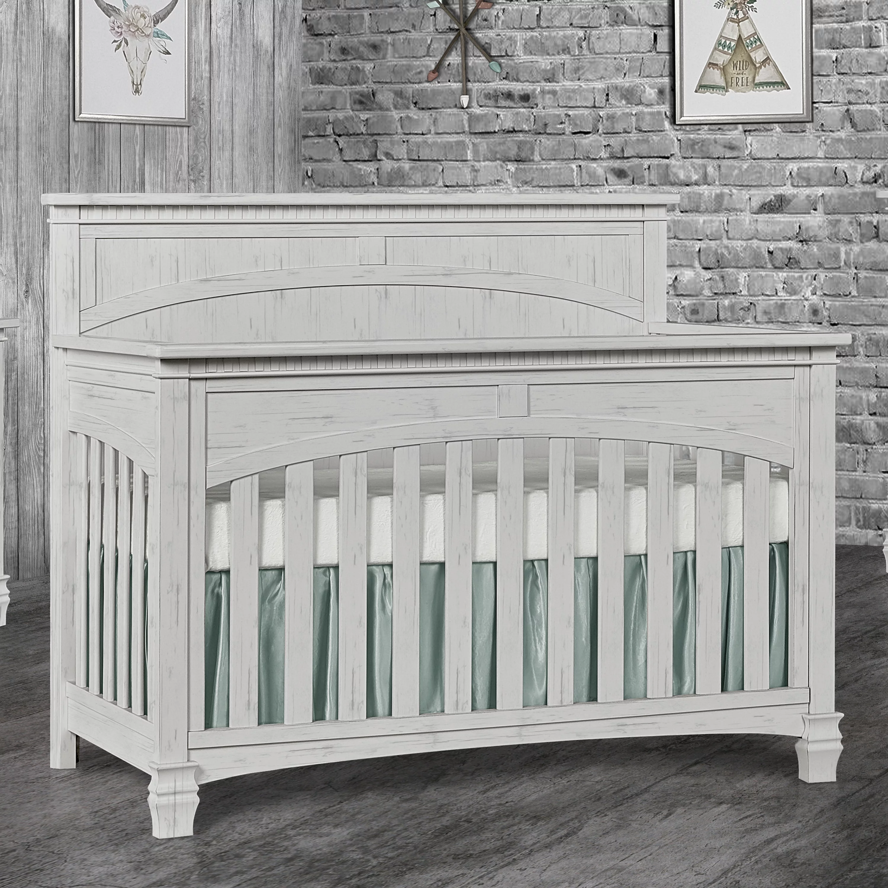 Evolur Nursery Essentials Bundle of Santa Fe 5-in-1 Convertible Crib, Santa Fe Double Dresser & Raleigh Basic Glider, with a Premium Dream On Me Crib Mattress
