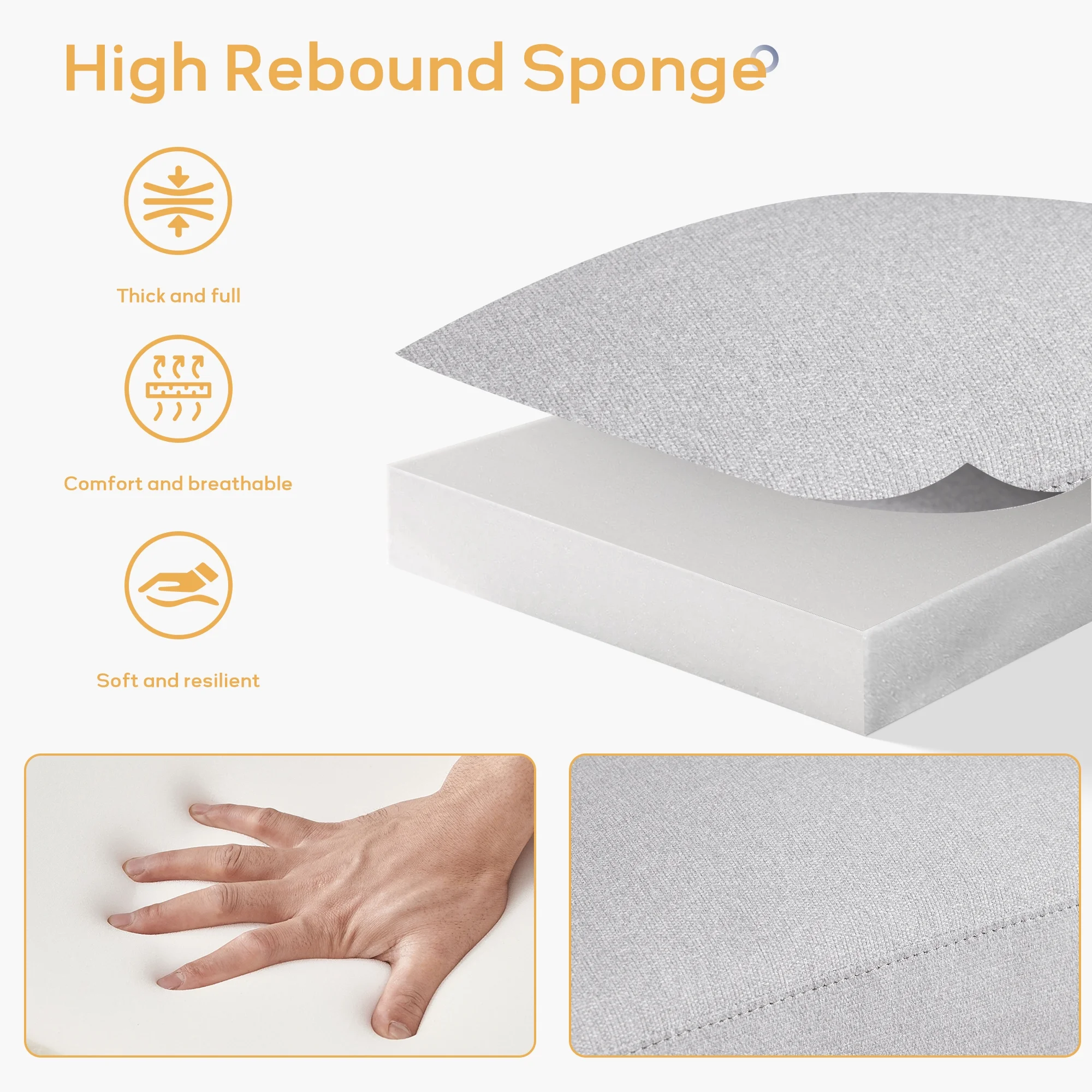 HUIMO Linen Fabric Accent Chair, Mid Century Modern Arm Chair for Living Room, Button Tufted Upholstered Armchair Comfy Reading Sofa for Bedroom, Club Chair (Gray)