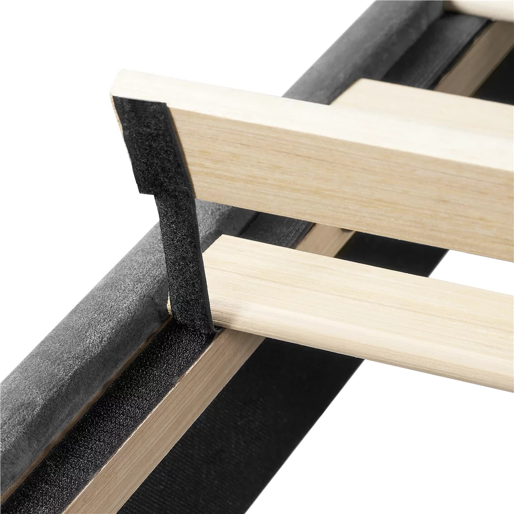 Easyfashion Upholstered Full Bed with Adjustable Headboard for Adult, Dark Gray