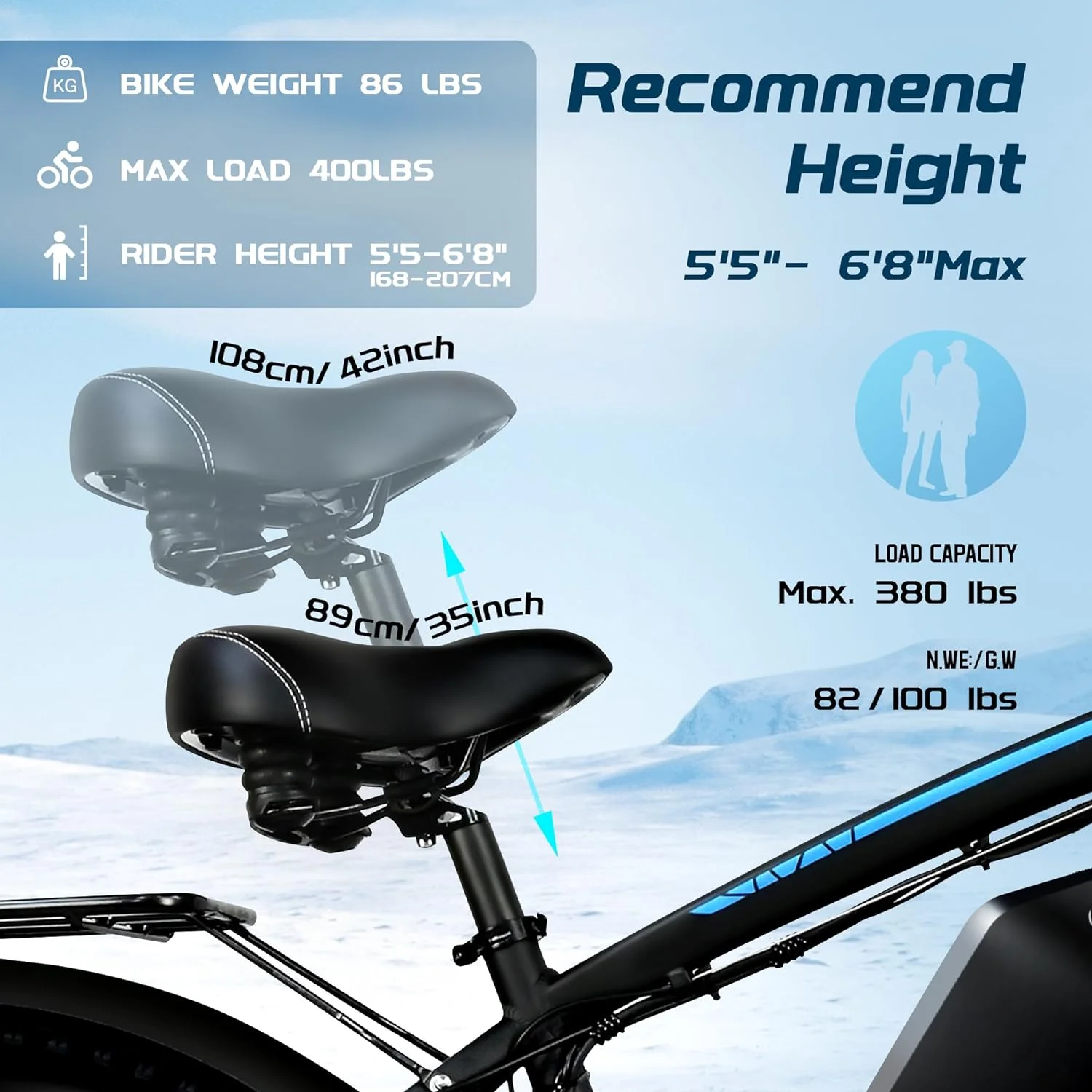 BLJ 2000W Dual Motors Ebike 48V20AH Removable Battery 35MPH Electric Bike 26