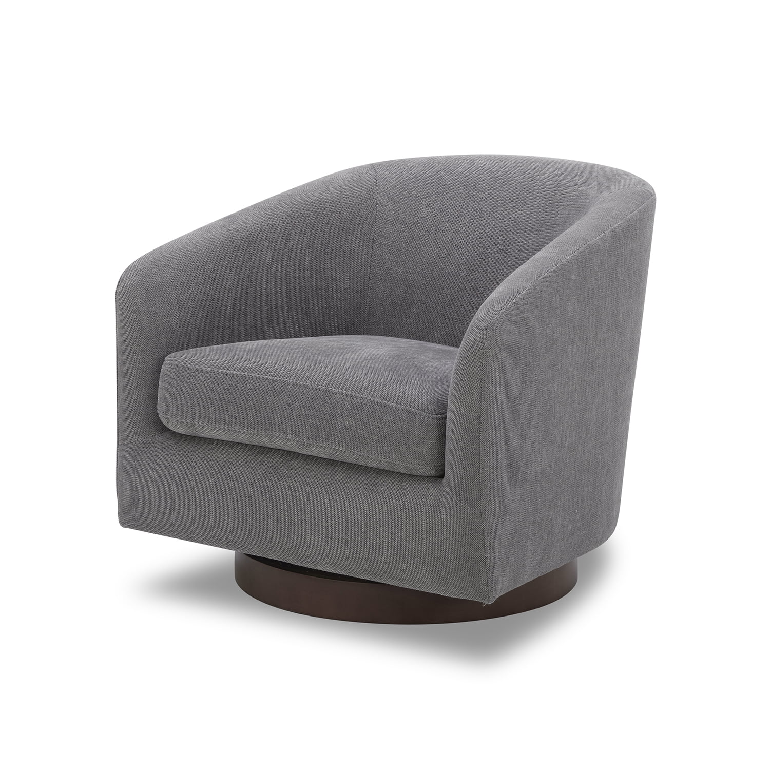Better Homes & Gardens Bradford Wooden Base Modern Swivel Chair, Gray
