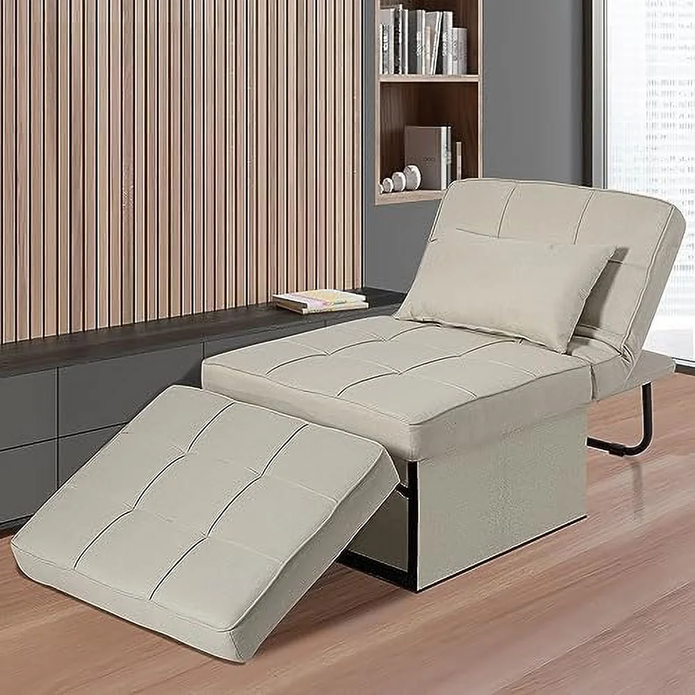 NLIBOOMLife Convertible Sofa Bed  4 in 1 Multi- Folding Ottoman Bed with Adjustable Backrest  Modern Pull Out Sleeper Chair for Living Room Apartment Office (Dark Blue  Medium-28 Width)