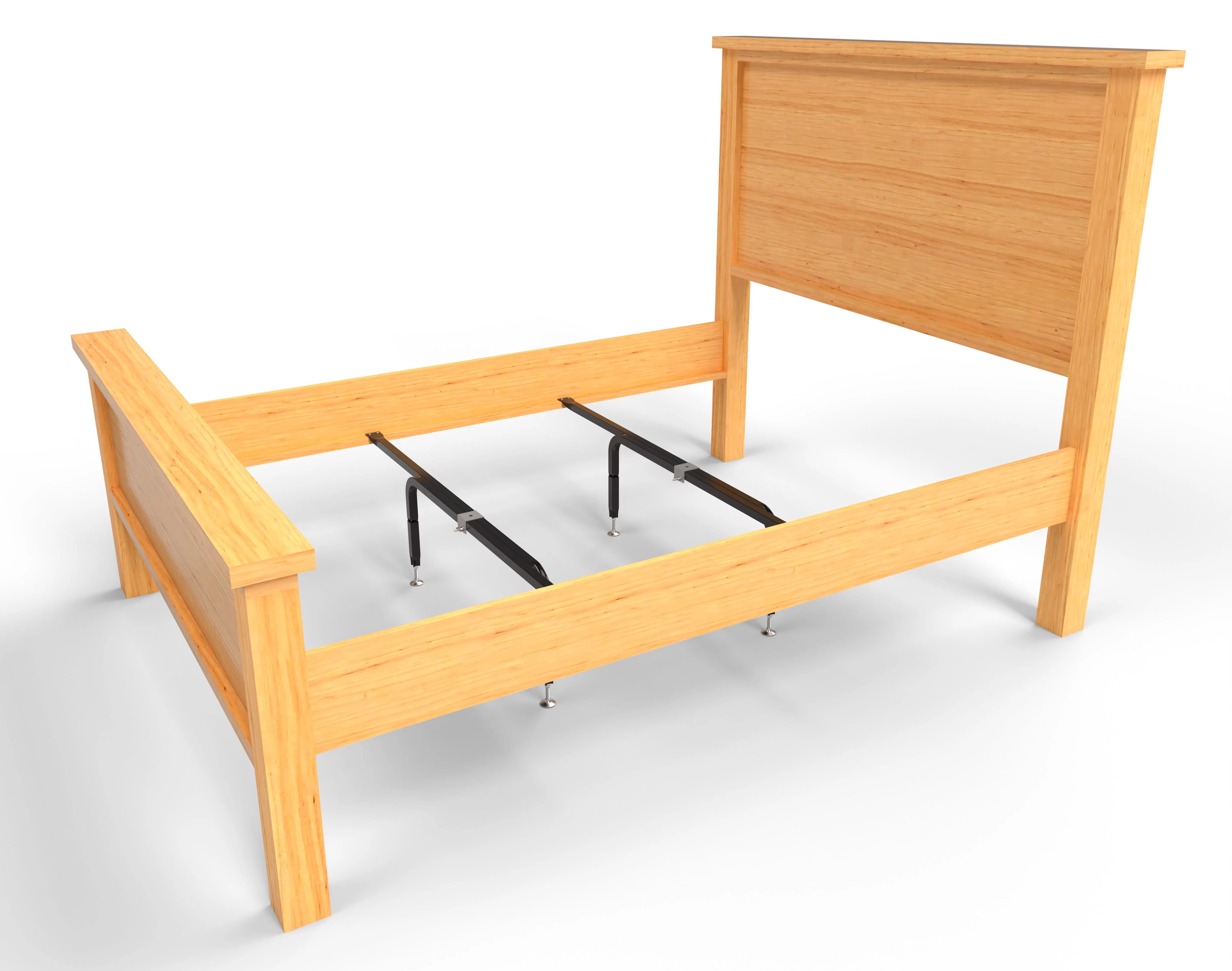 Universal Bed Slats Center Support System | Fully Adjustable Length & Height Tubular Steel with 4 Legs | Fits California King, King, Queen & Full Bed Frames