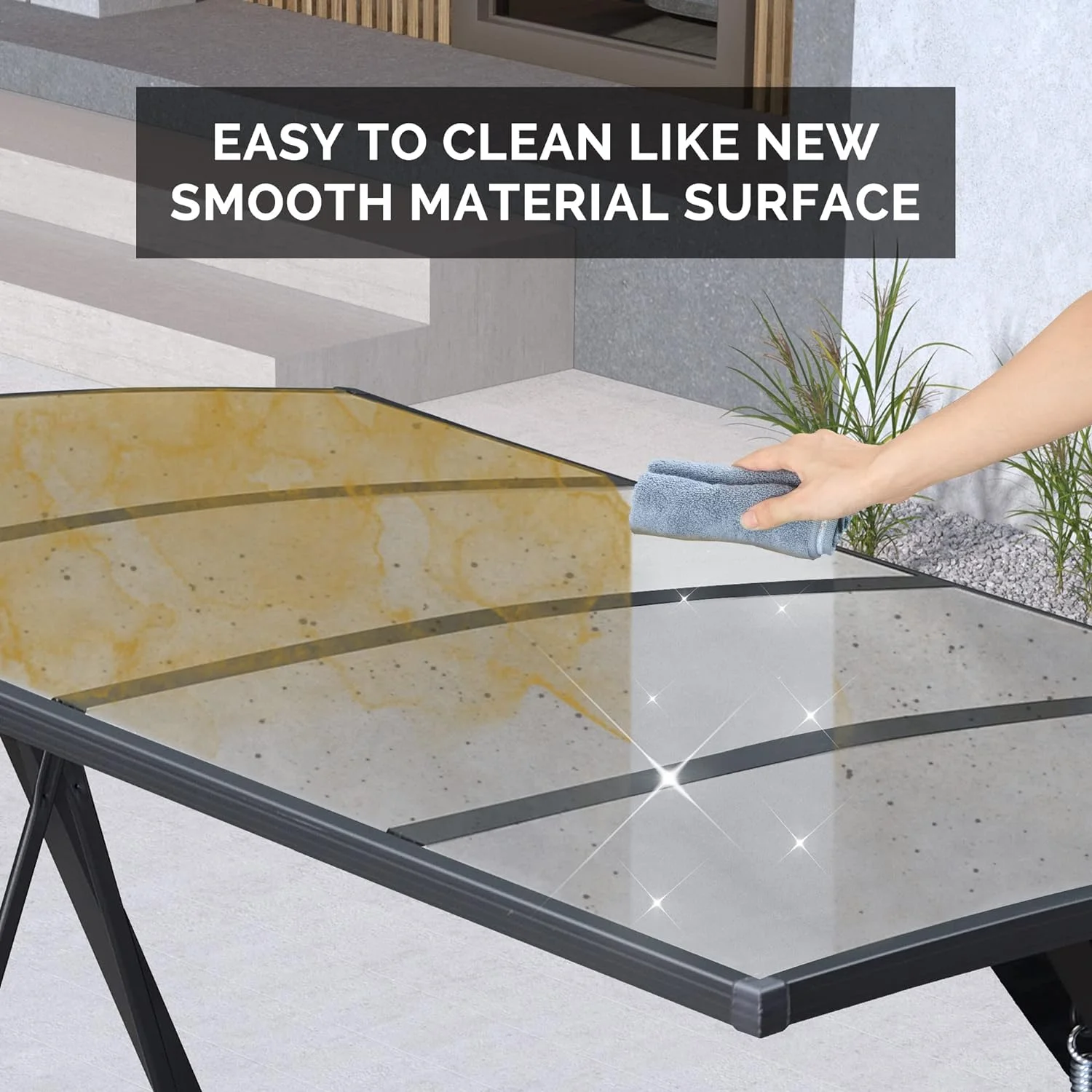 PURPLE LEAF Outdoor Patio Porch Swing with Adjustable PVC Canopy, 3-Seat Swing Chair Bench with Side Cup Holder for Backyard Front Porch Lawn, Cushions and Pillow Included, Grey