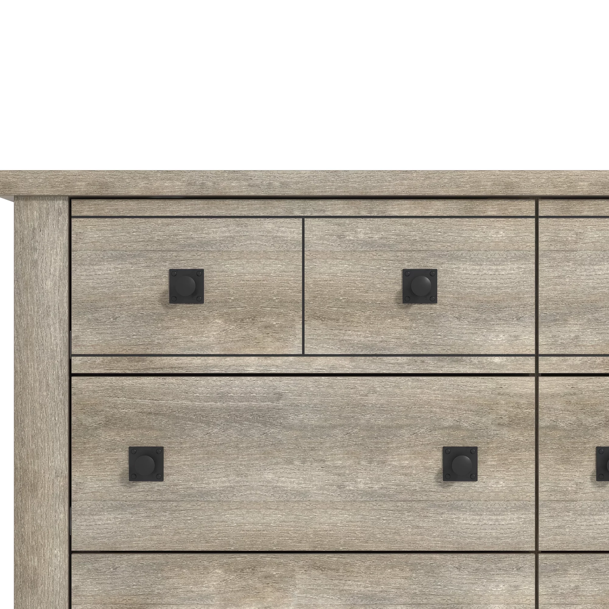 Hillsdale Addison Farmhouse 6 Drawer Dresser, Driftwood Gray