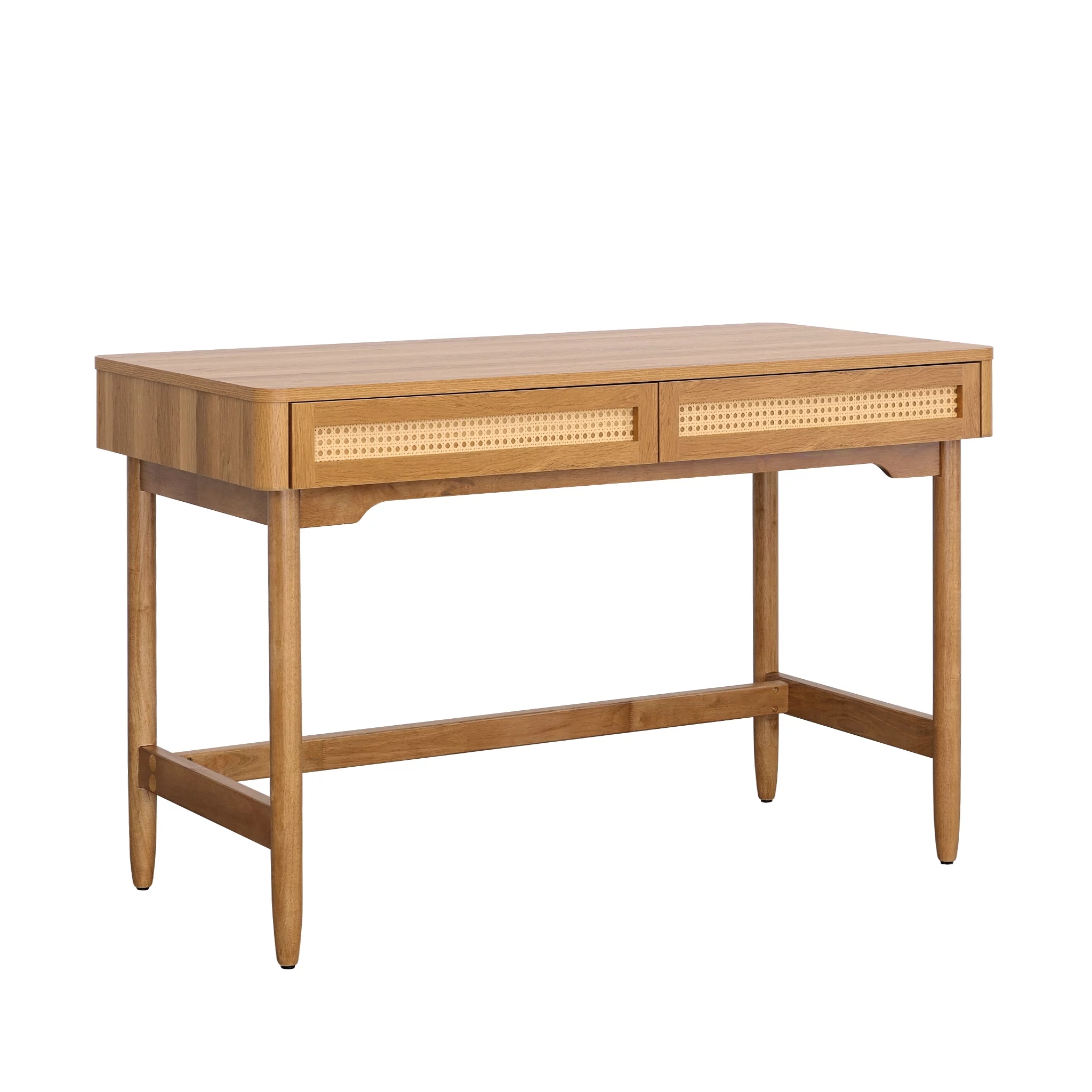 Better Homes & Gardens Springwood Caning Desk, Light Honey Finish