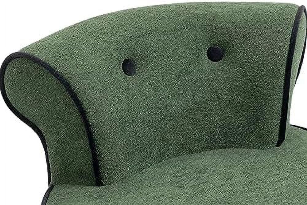 RUNFAYBIU Vanity Chairs-Armless Side  Slipper Chair with Comfortable Upholstery   Chairs with Low Curved Back  Vanity Stool with Wood Legs (Yellow/Black Trim)