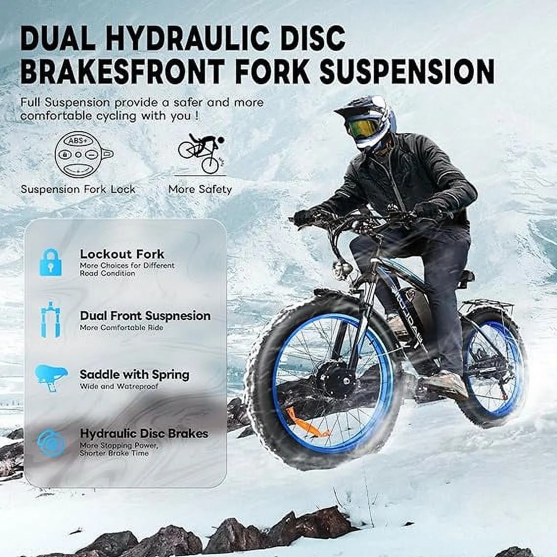 BLJ 2000W Dual Motors Ebike 48V20AH Removable Battery 35MPH Electric Bike 26