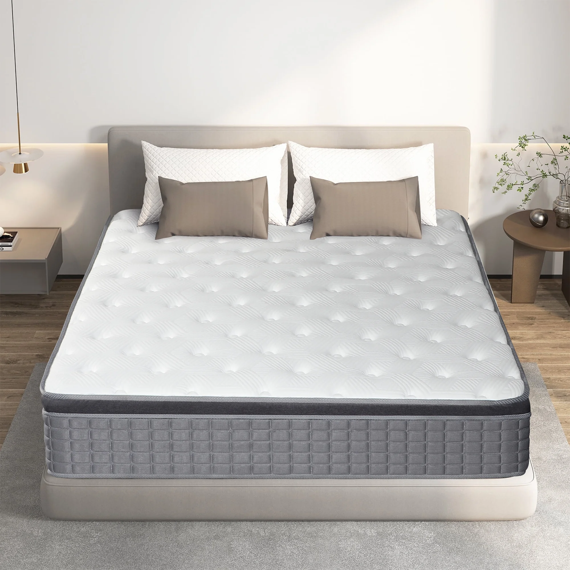 14 inch Twin Mattress in a Box, Gel Memory Foam and Pocket Spring Hybrid Mattress
