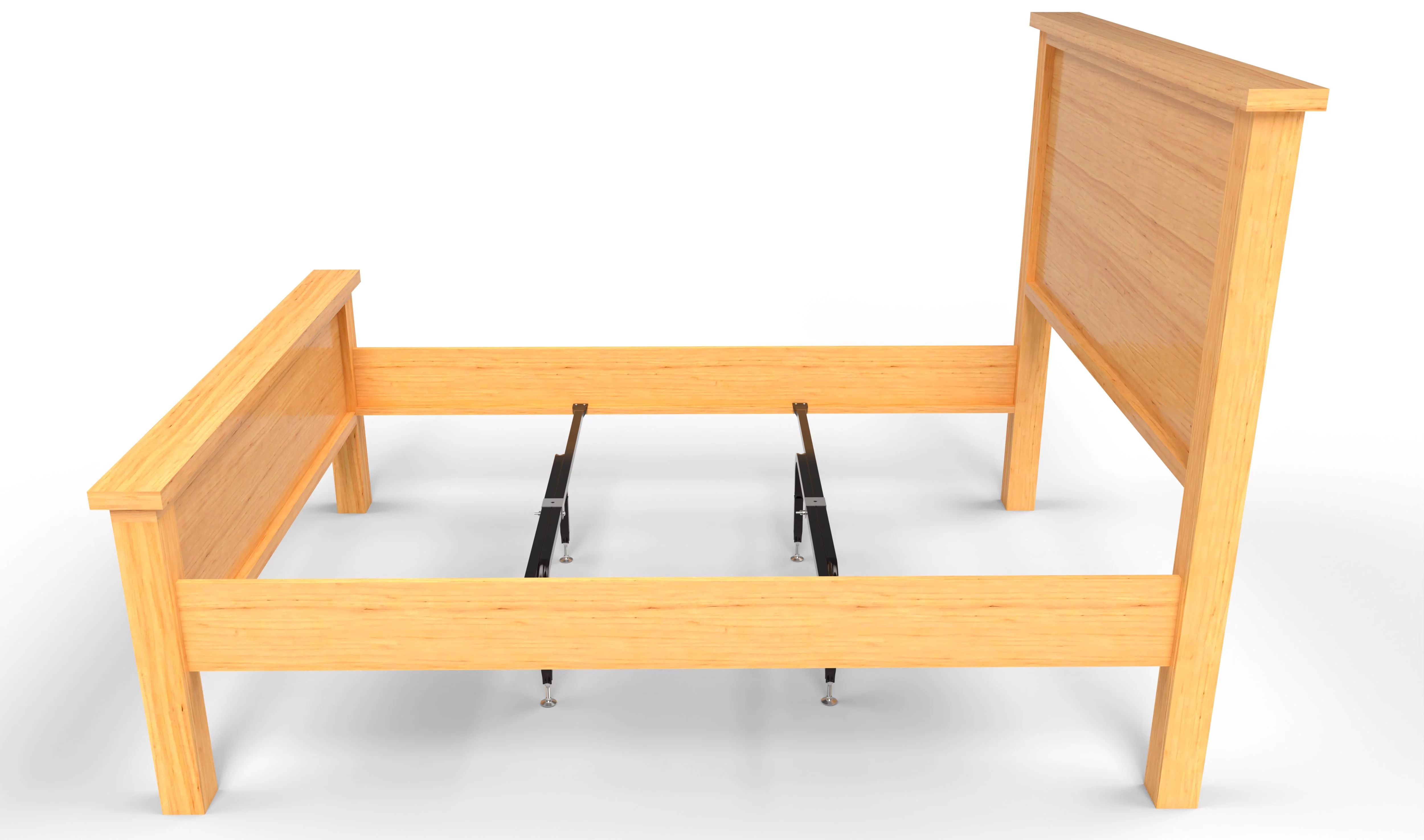 Universal Bed Slats Center Support System | Fully Adjustable Length & Height Tubular Steel with 4 Legs | Fits California King, King, Queen & Full Bed Frames