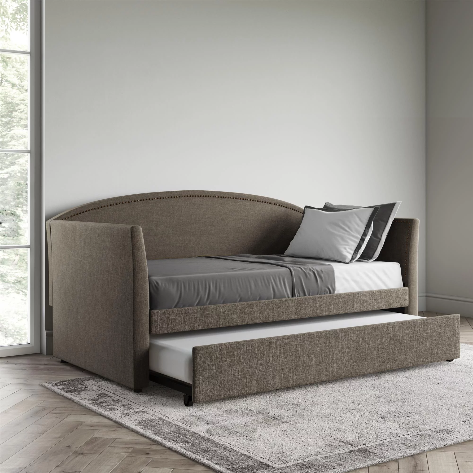 Better Homes & Gardens Grayson Daybed & Trundle, Twin Size, Gray Linen