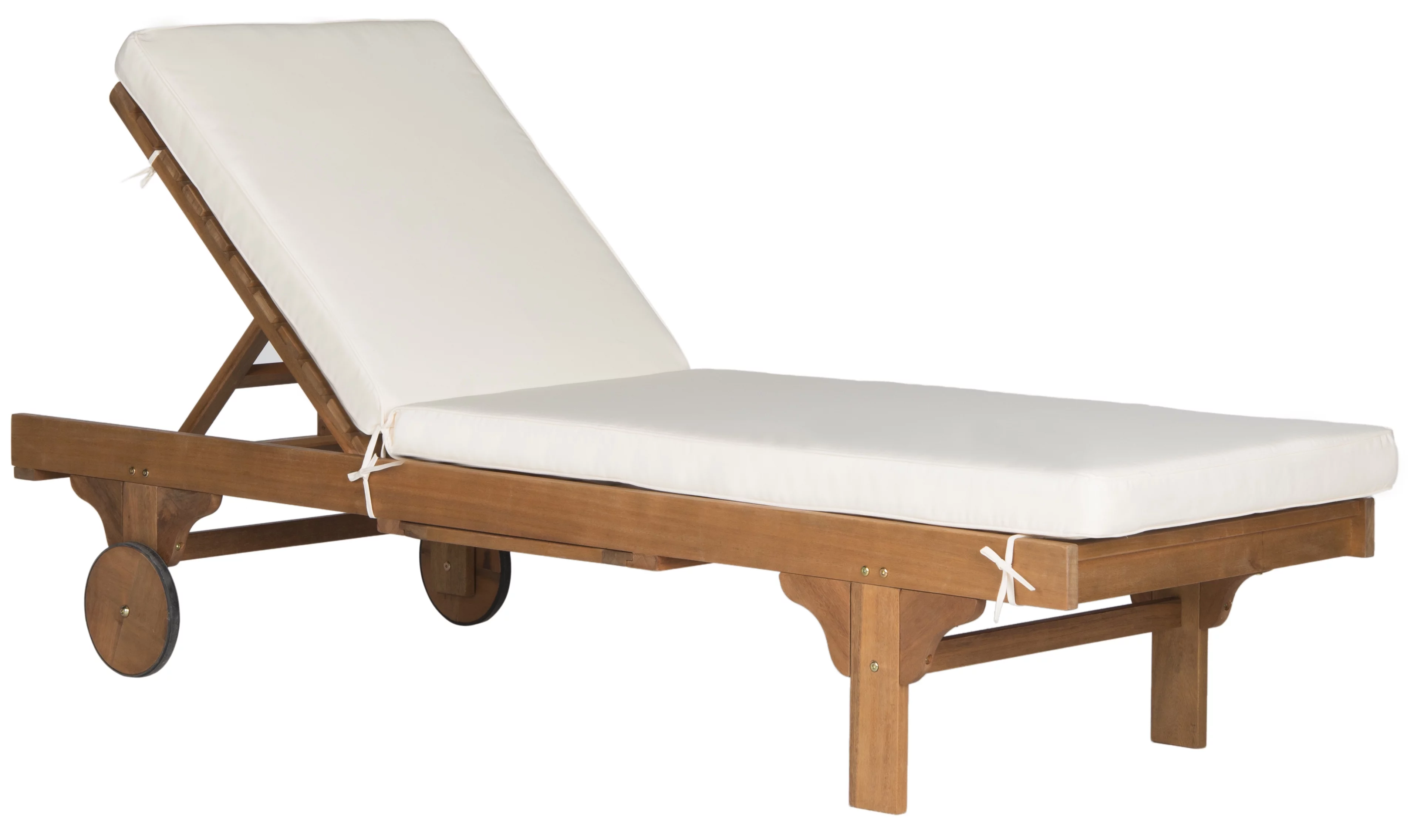 SAFAVIEH Outdoor Collection Newport Chaise Chair & Side Table Natural/Beige