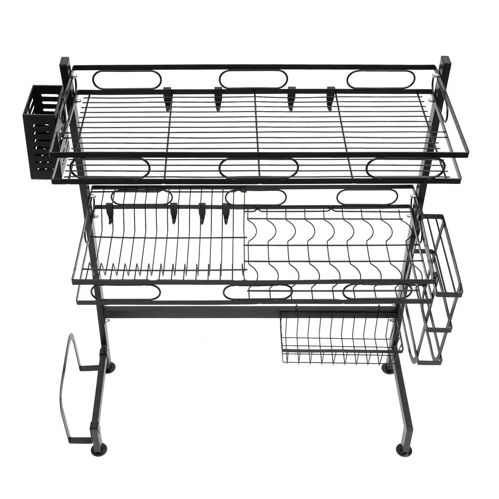 2-tiers Over-the-sink Adjustable Large 24.4'' Dish Drying Rack Large Drainage Multifunctional Kitchen Rack