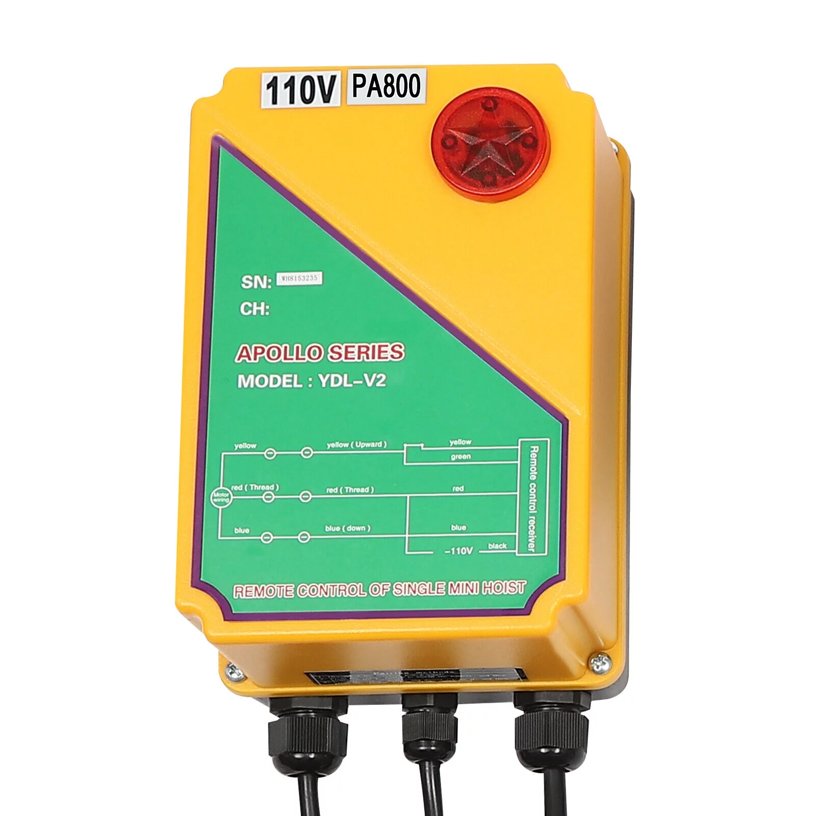 Automatic Electric Cable Hoist, Wireless Remote Control, 110V 1450W Overhead Pulley Winch with Towing Sling, 39 ft Cable Length, Electric Winch for Garage, Warehouse, Construction, Farm