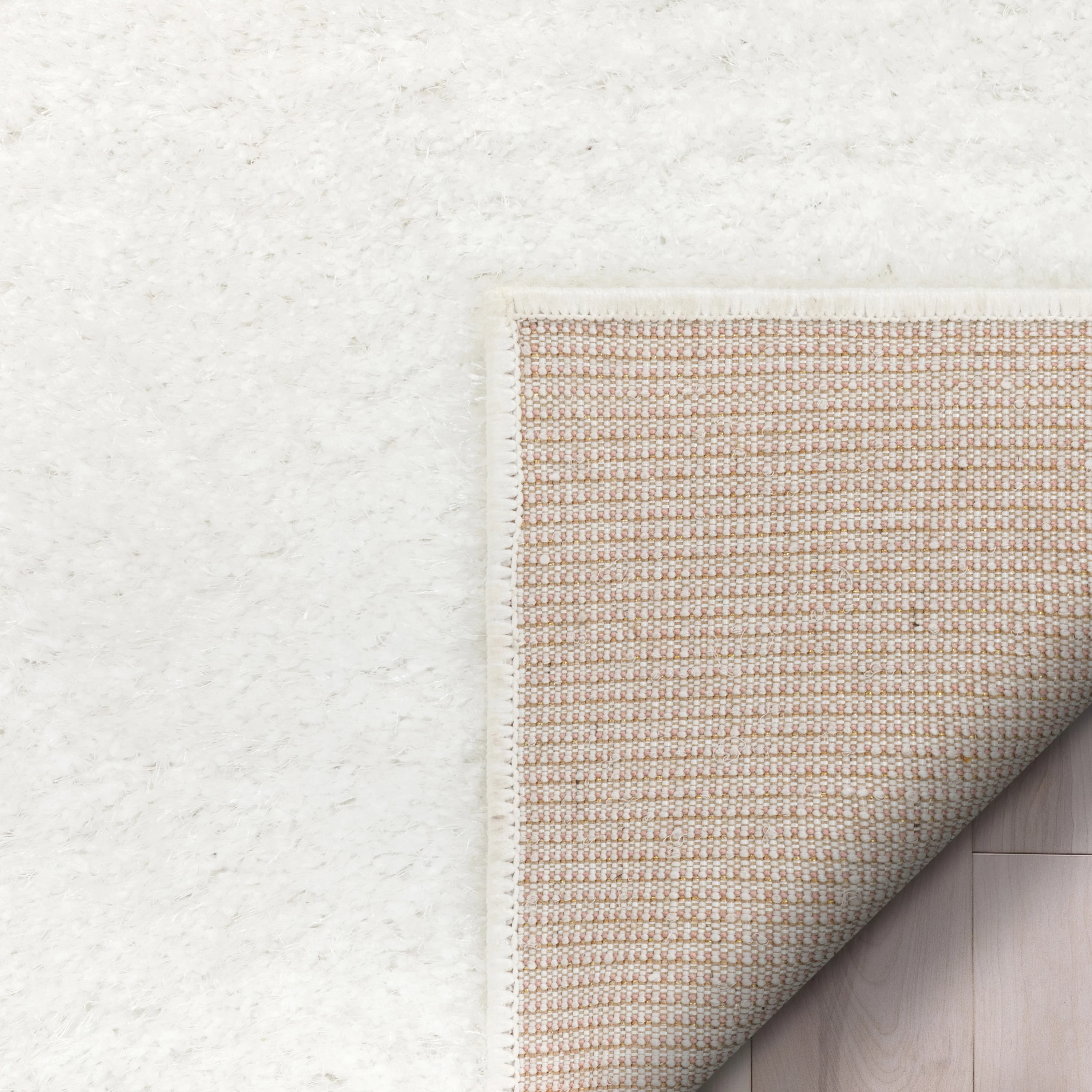 Well Woven Ciel Ivory Ultra-Soft Multi-Textured Shimmer Pile Area Rug 5x7 (5'3