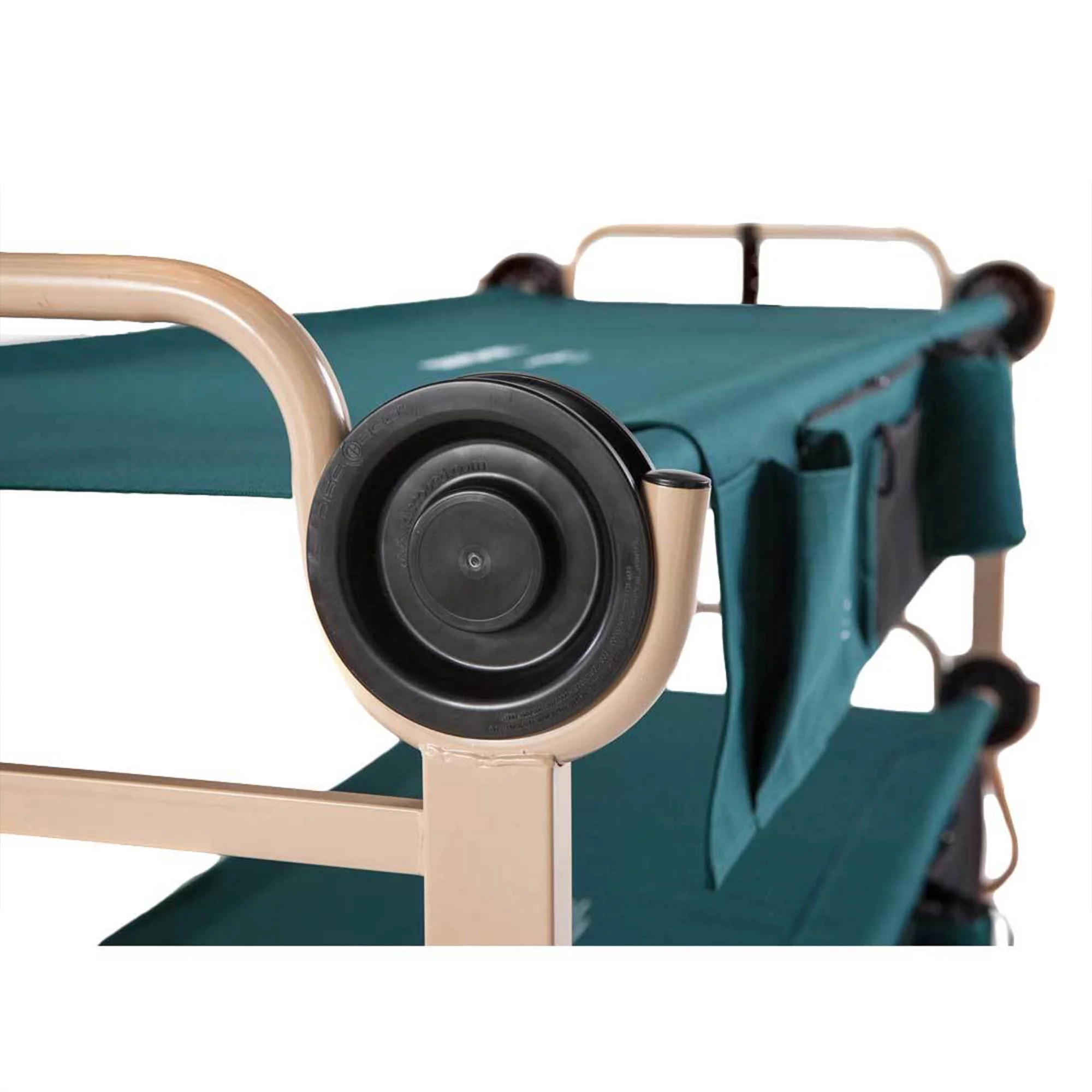 Disc-O-Bed Large Cam-O-Bunk Benchable Double Cot with Storage Organizers, Green