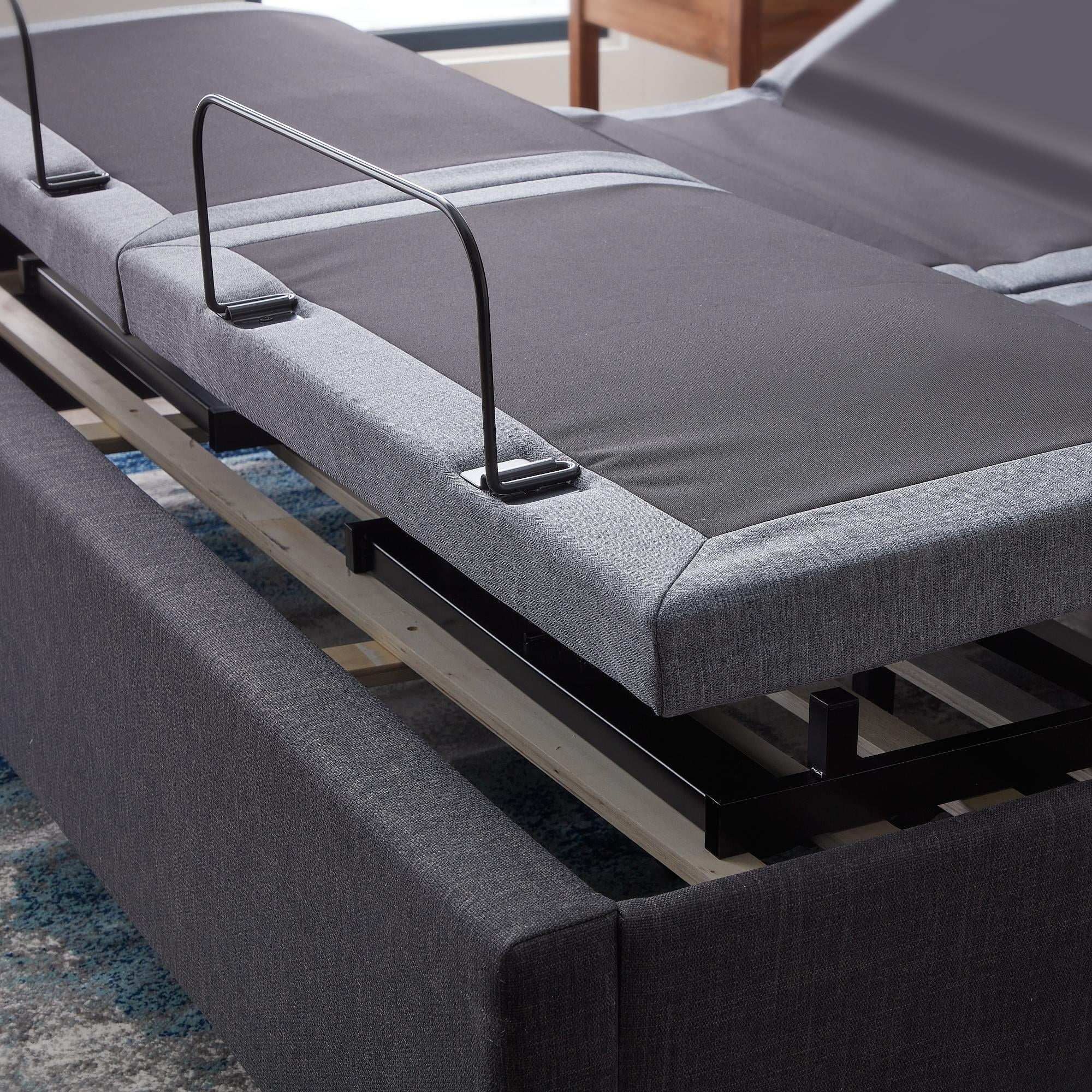 Lucid Premium Steel Adjustable Bed Base with Zero Clearance, King/Split King