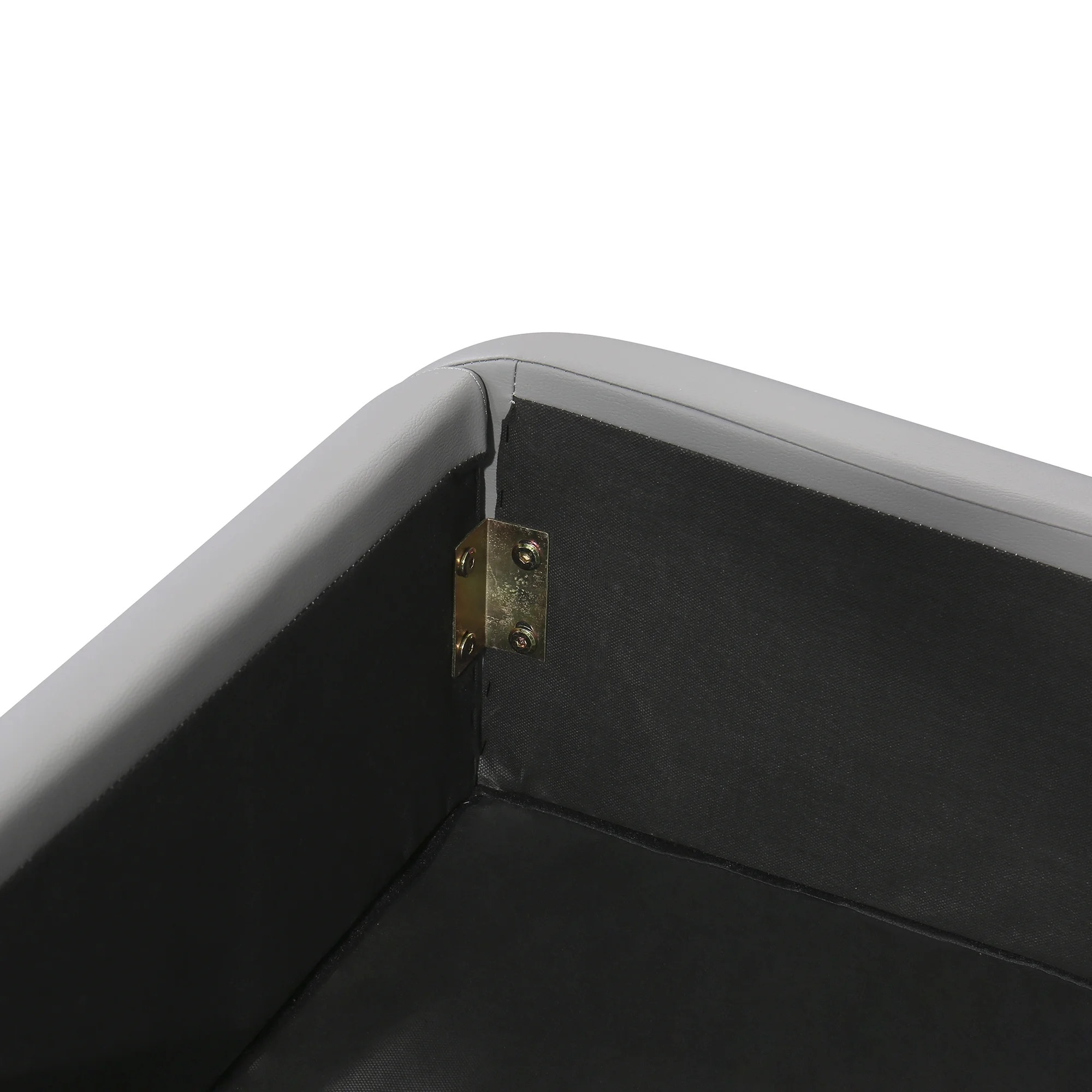 Modern Faux Leather Platform Bed with Hydraulic Storage and LED Light Headboard - Queen Size