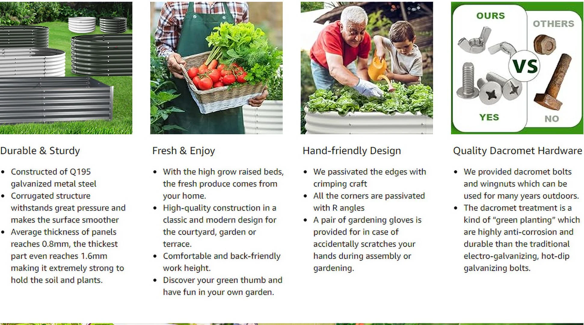 TRAMULL 6X2X1.5 ft Galvanized Raised Garden Beds Outdoor, Oval Round Metal Planter Box (Quartz Grey)