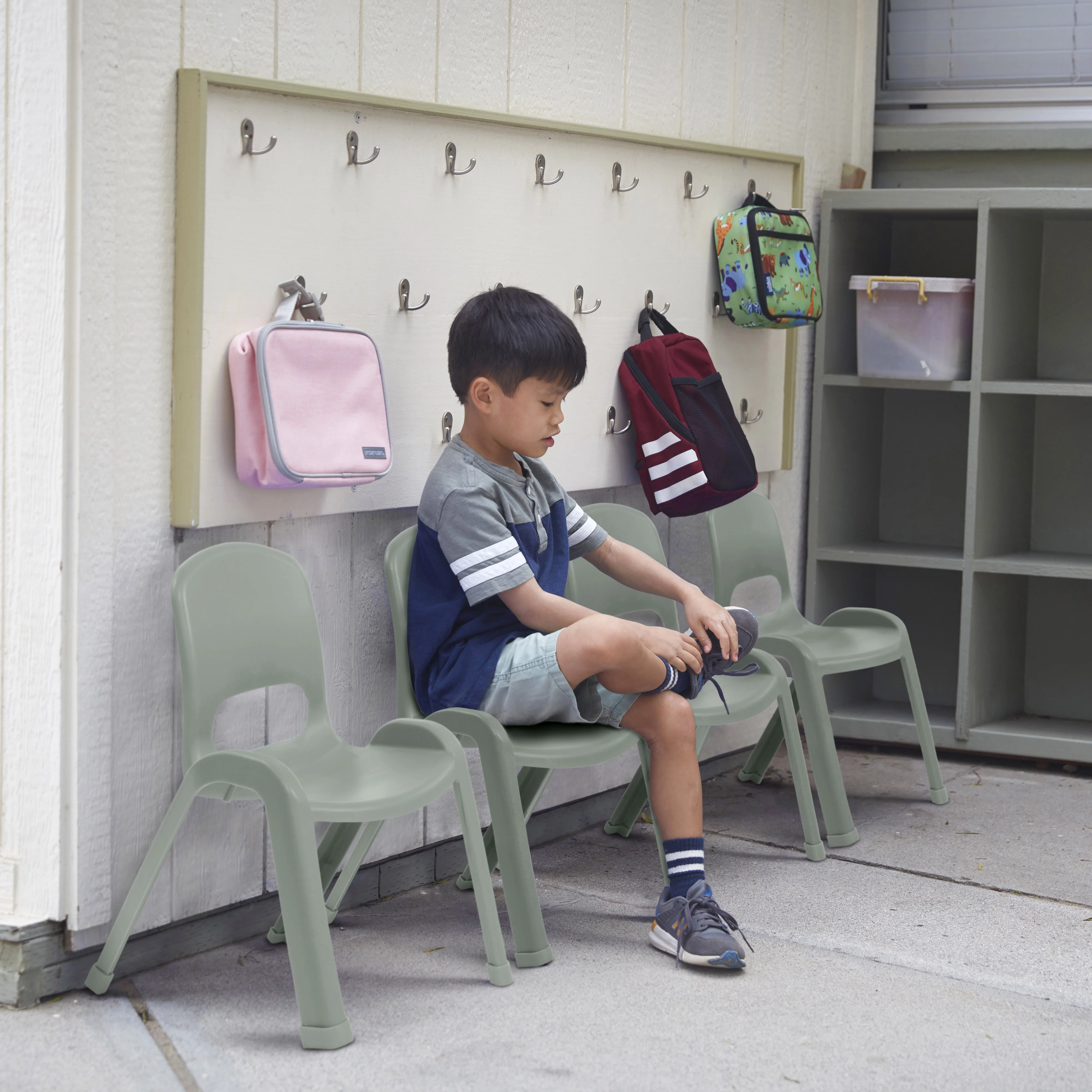 ECR4Kids SitRight Chair, Classroom Seating, Sage, 4-Pack