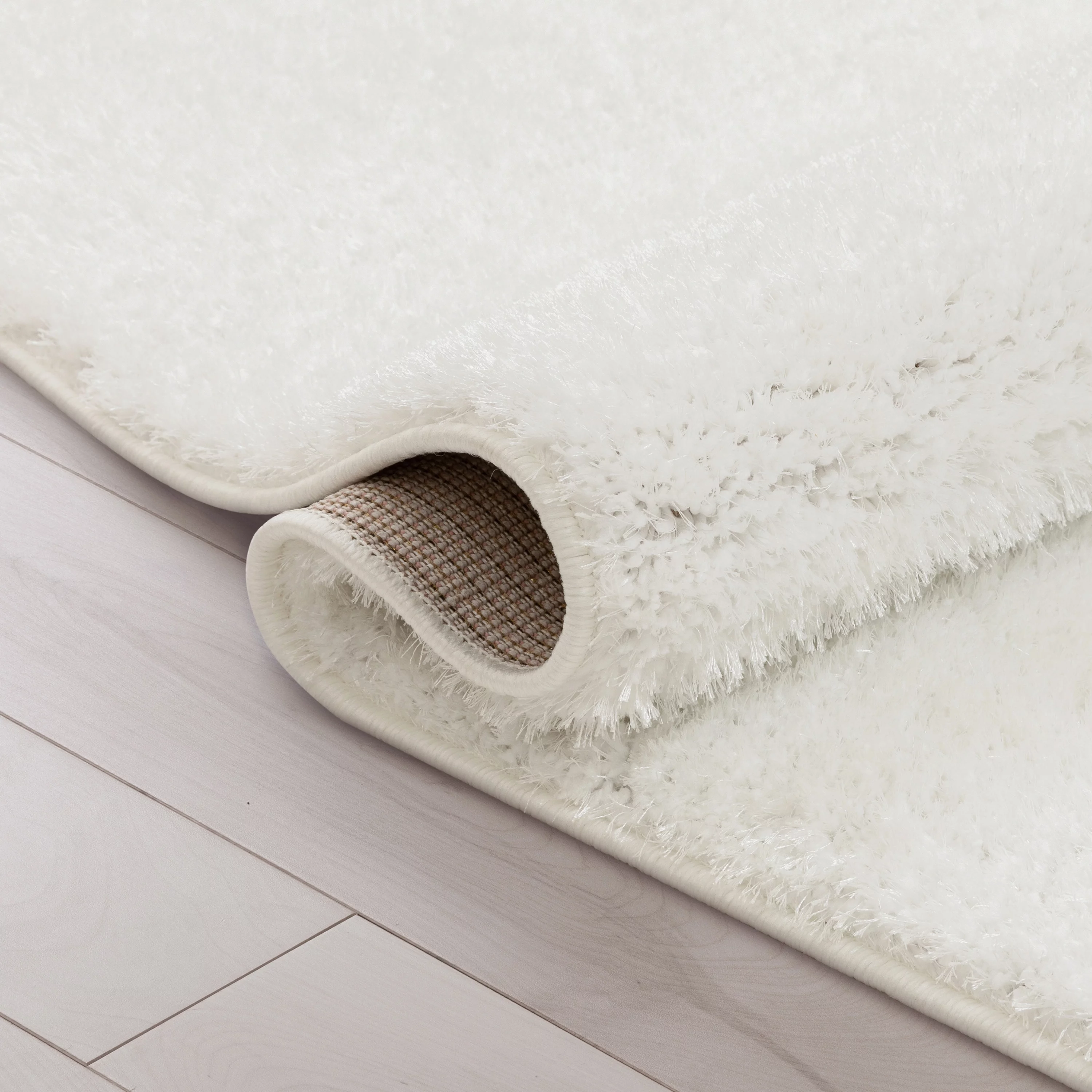 Well Woven Ciel Ivory Ultra-Soft Multi-Textured Shimmer Pile Area Rug 5x7 (5'3