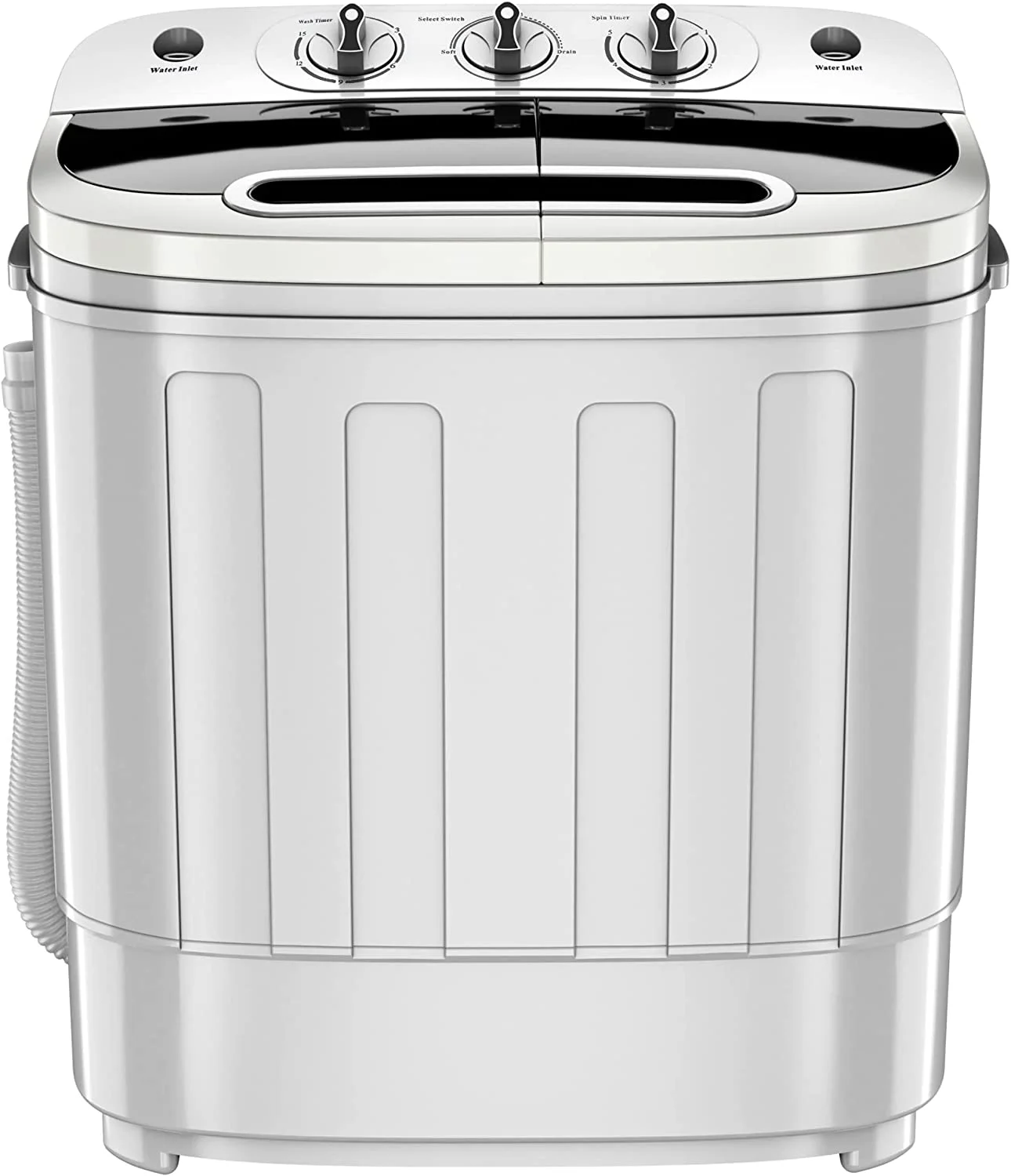 AUCHI Portable Clothes Washing Machine Mini Twin Tub Washing Machine 13lbs Capacity with Spin Dryer,Compact Washer and Dryer Combo Lightweight Small Laundry Washer for Home,Apartments, Dorm Rooms,RV