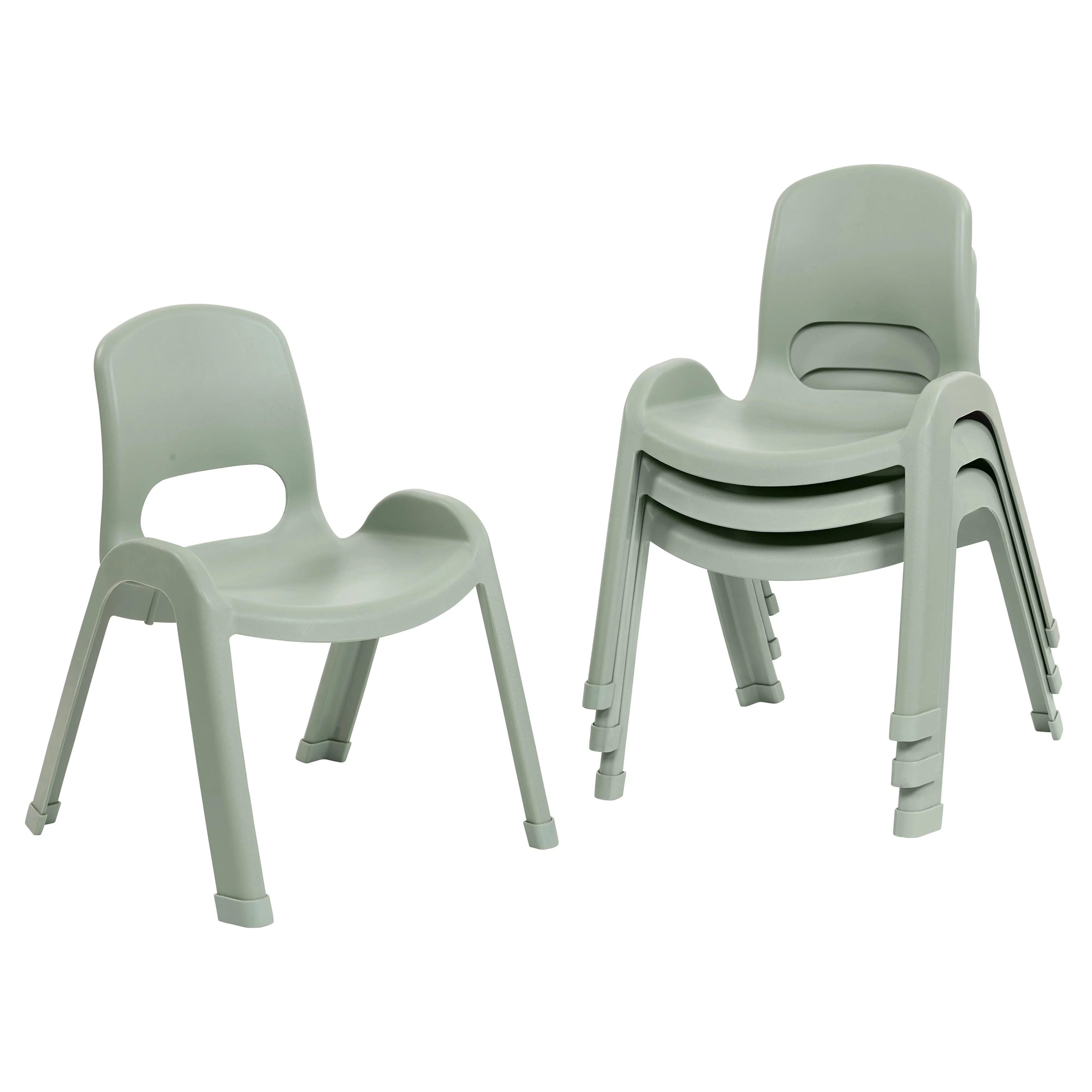 ECR4Kids SitRight Chair, Classroom Seating, Sage, 4-Pack