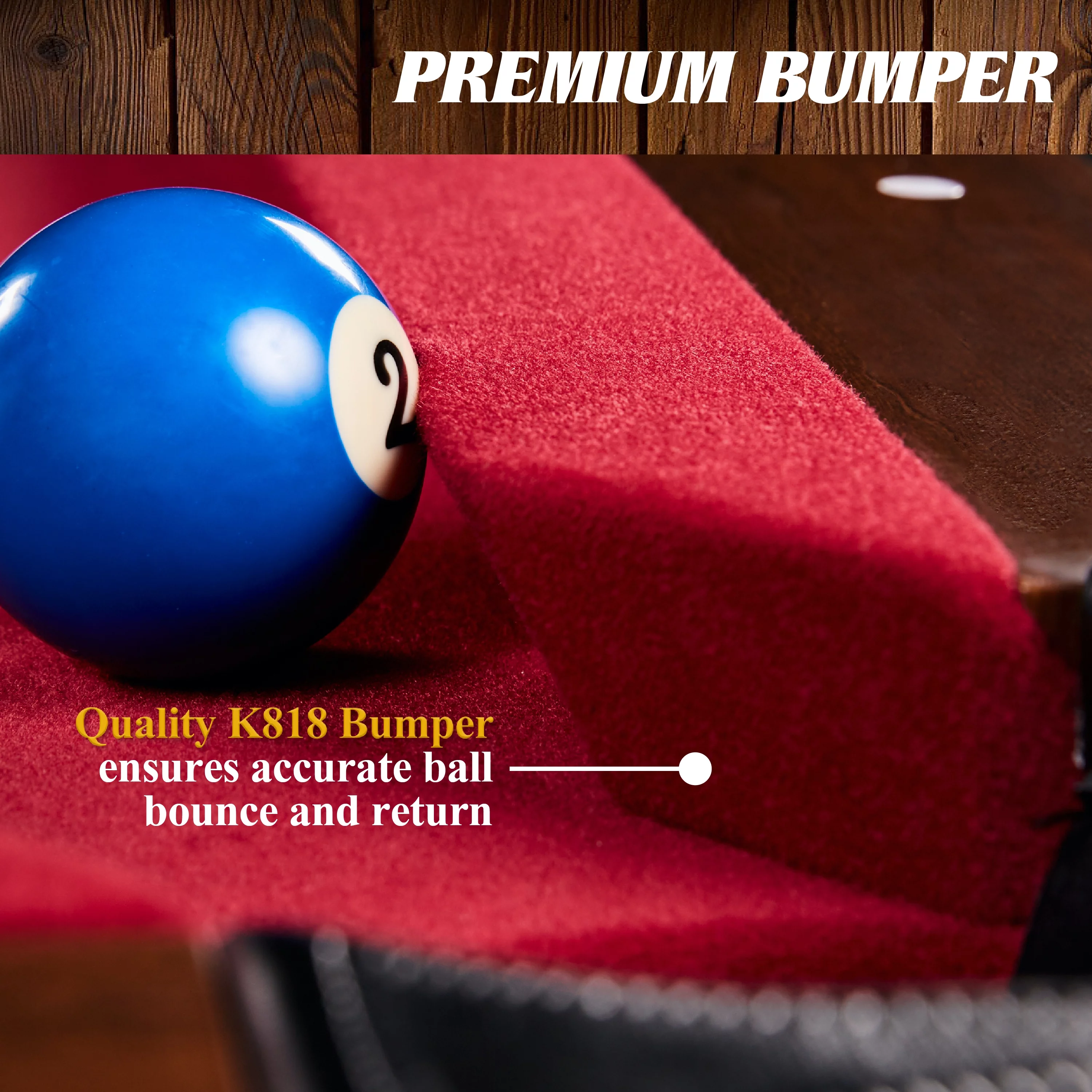 Barrington Red Billiard Table with Cue Rack and Accessories (89