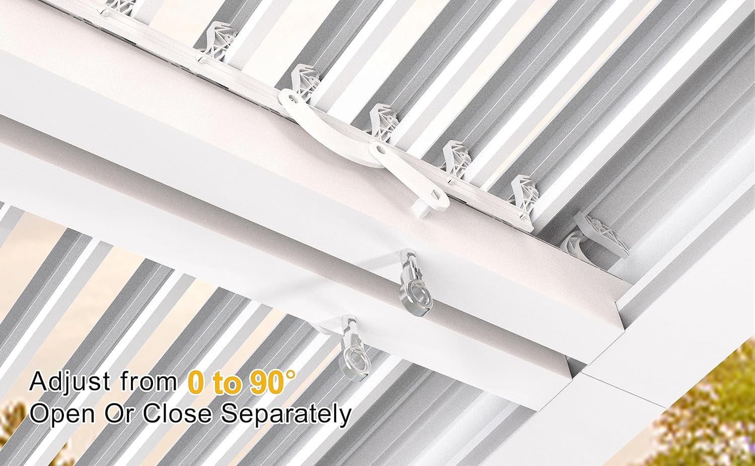 PURPLE LEAF Outdoor Louvered Pergola 12'x16' Aluminum Gazebo Modern White Patio Metal Pergola with Adjustable Rainproof Hardtop for Garden Lawns Yard