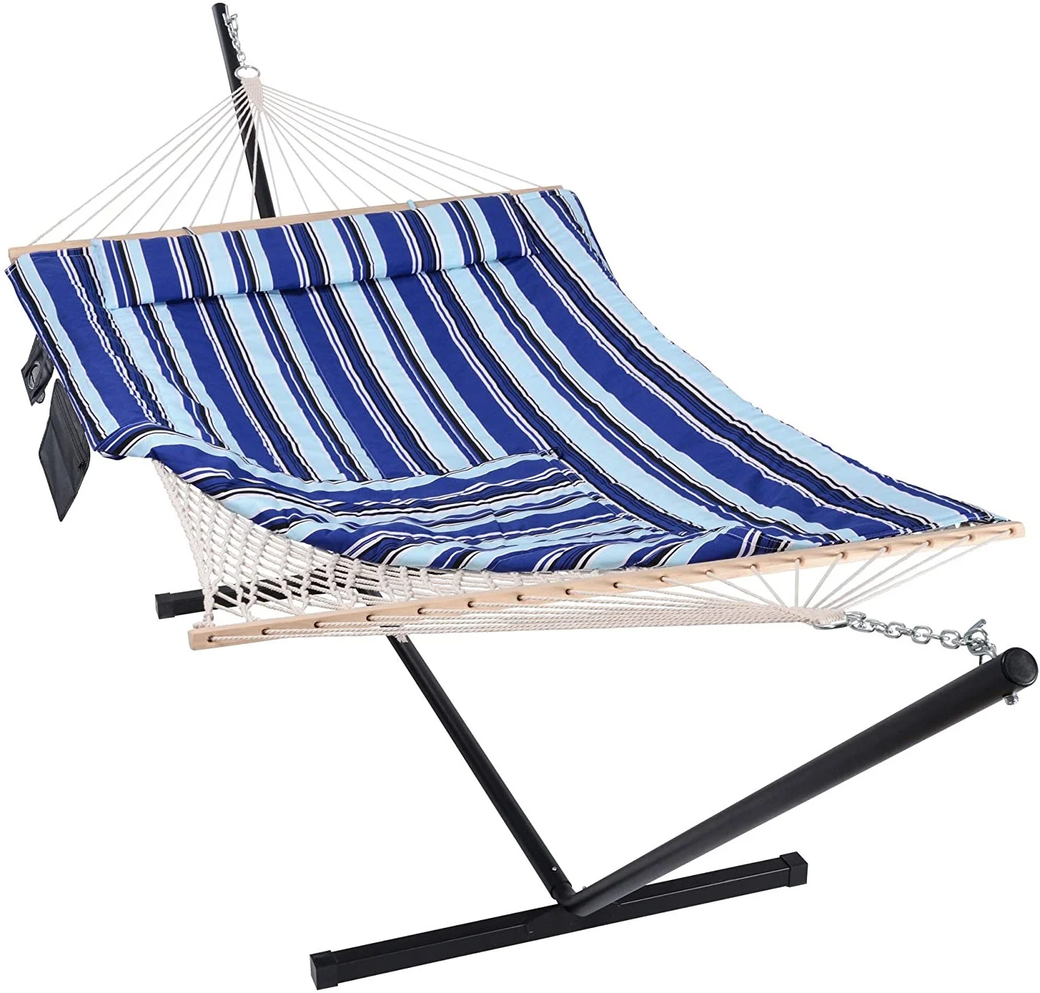 SUNCREAT Outdoor Two Person Hammock with Steel Stand Heavy Duty for Camping,  Max 475lbs Capacity, 76