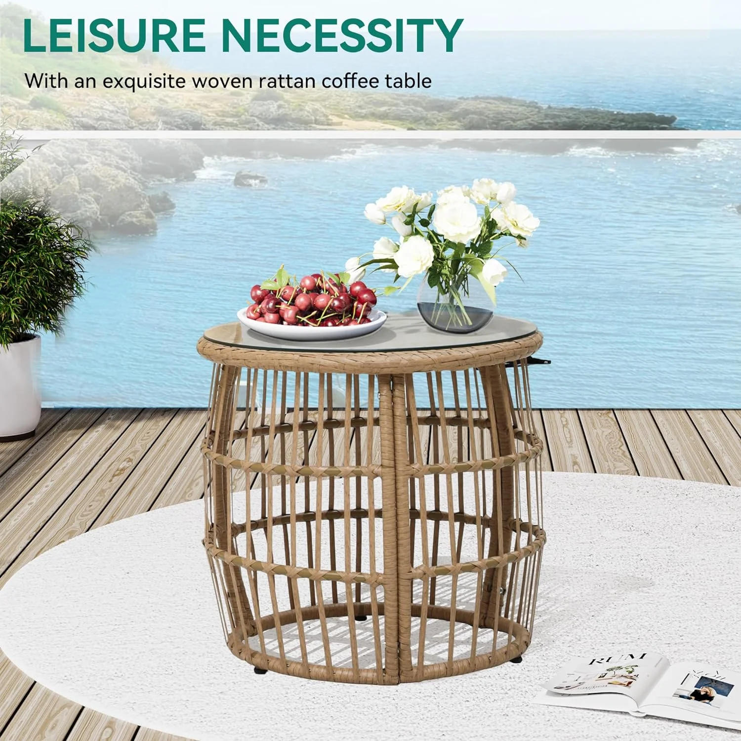 Dextrus Double Egg Chair with Legs 2 Person Wicker Egg Chair Indoor Outdoor Patio Egg Chair with Cushions 617lbs for Patio, Bedroom, Garden and Balcony, Beige