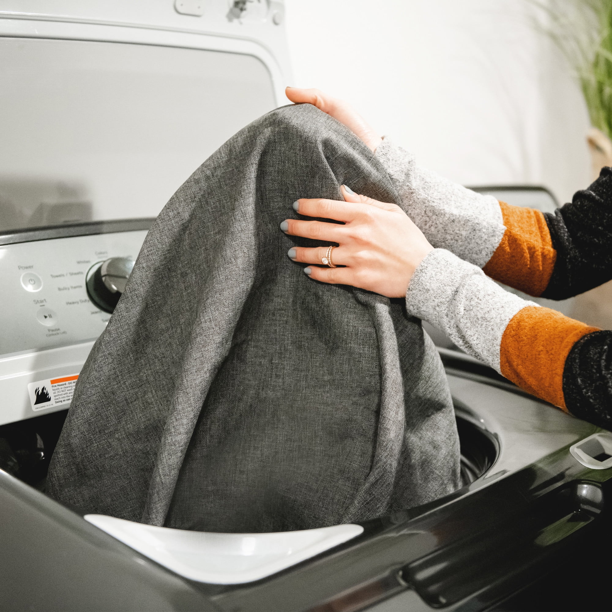 Big Joe Imperial Lounger Foam Filled Bean Bag Armchair with Removable Cover, Gray Union, Durable Woven Polyester, 4 feet Big