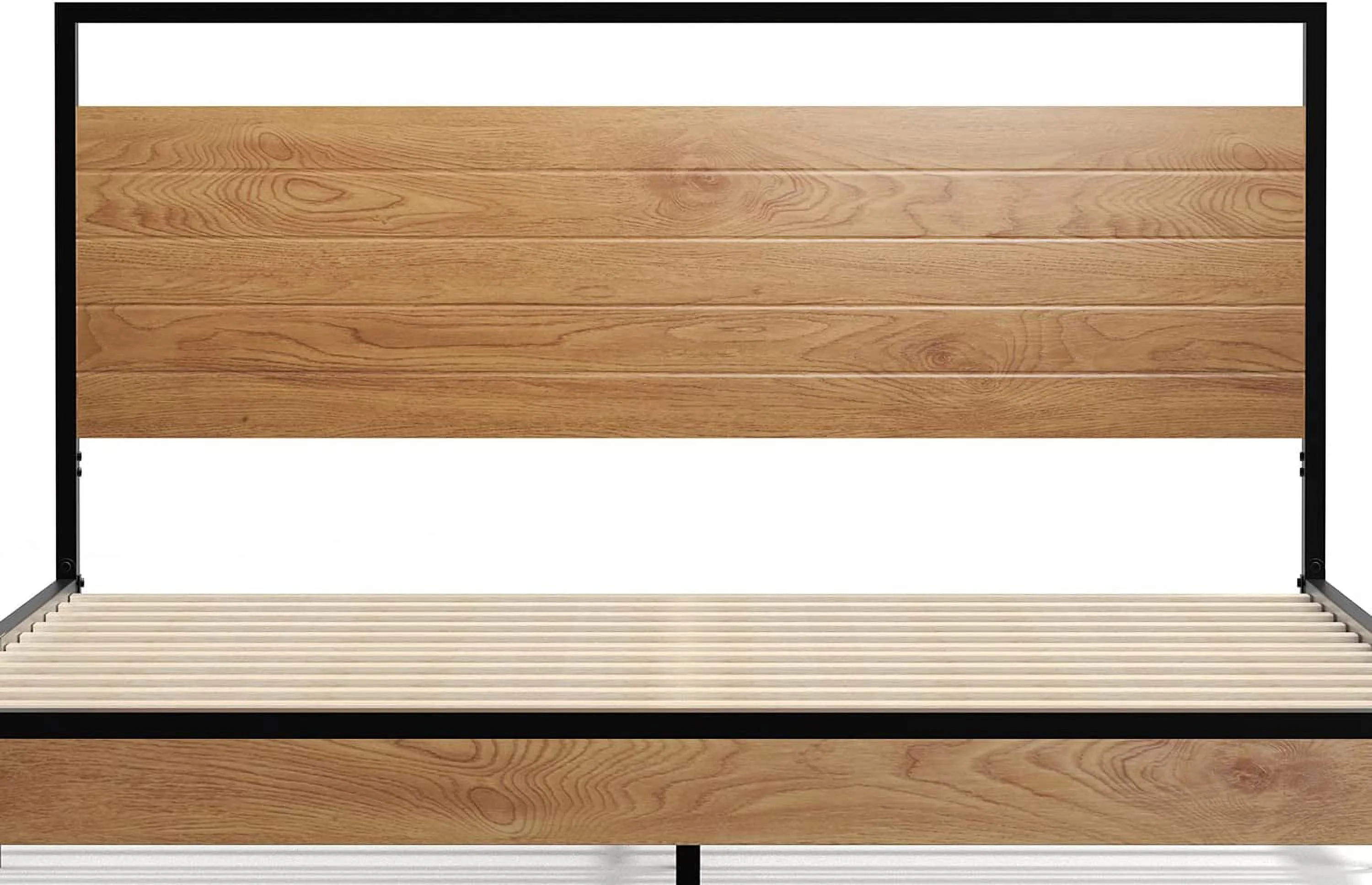 Metal Queen Size Platform Bed Frame with Wood Headboard/Footboard (Queen (U.S. Standard))