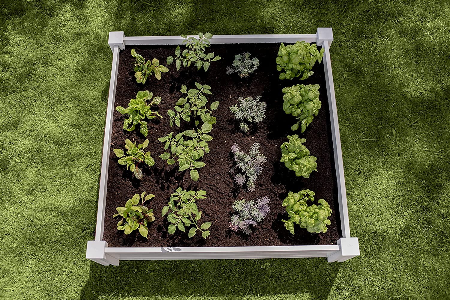 Vita Classic 4 ft x 4 ft x 11 in White Vinyl Raised Garden Bed, VT17108