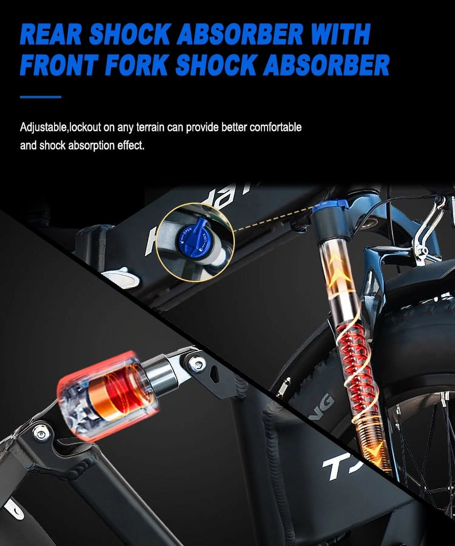 Heda 750W Folding Electric Bike, 20'' Electric Commuter Bike, Aluminum Alloy Electric Bicycle, Ebike Built-in 48V 13Ah Removable Lithium-Ion Battery, Electric Bikes for Adults