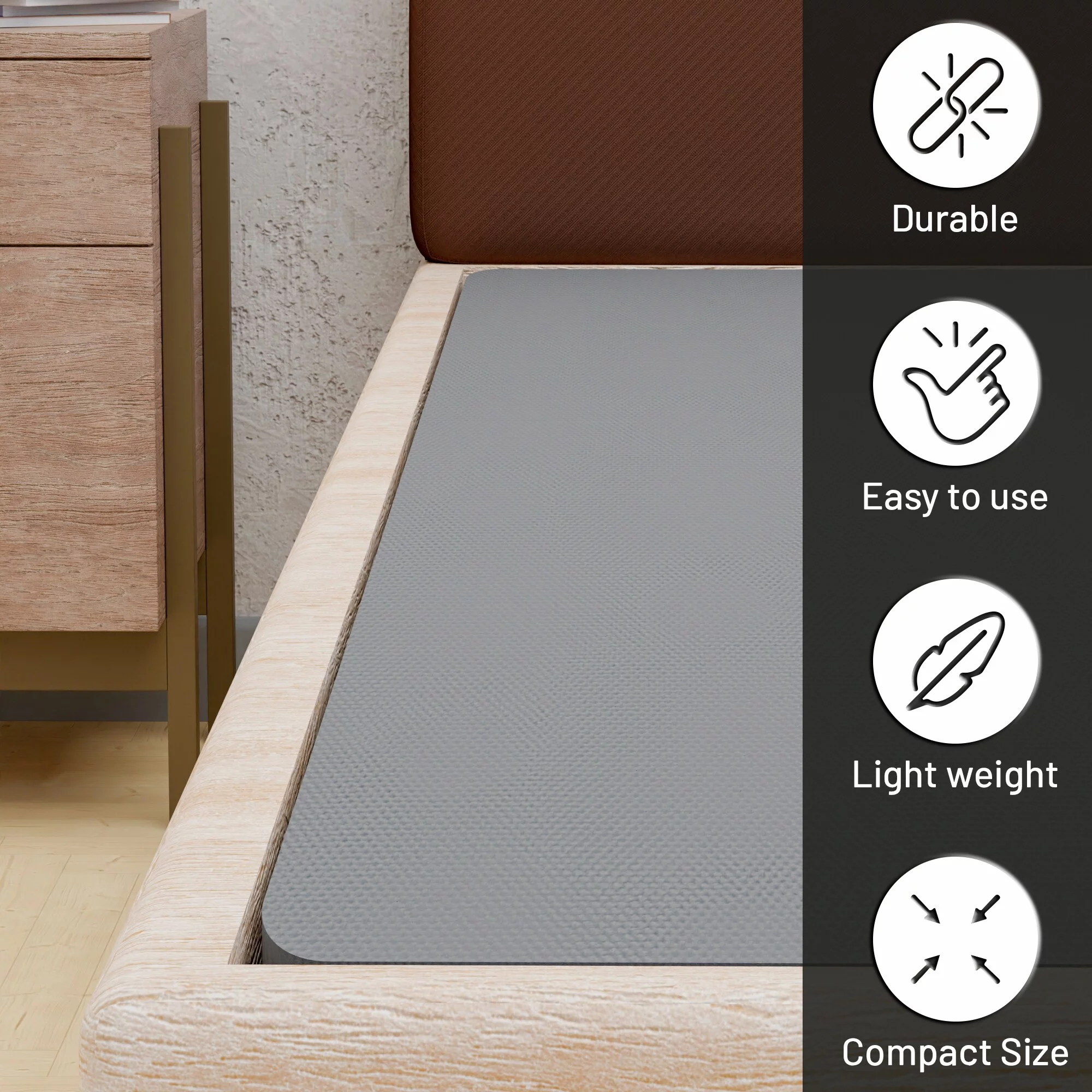 Onetan , 1.5-Inch Split Bunkie Board for Mattress/Bed Support - Fully Assembled, Improved Comfort and Support, Gray Queen