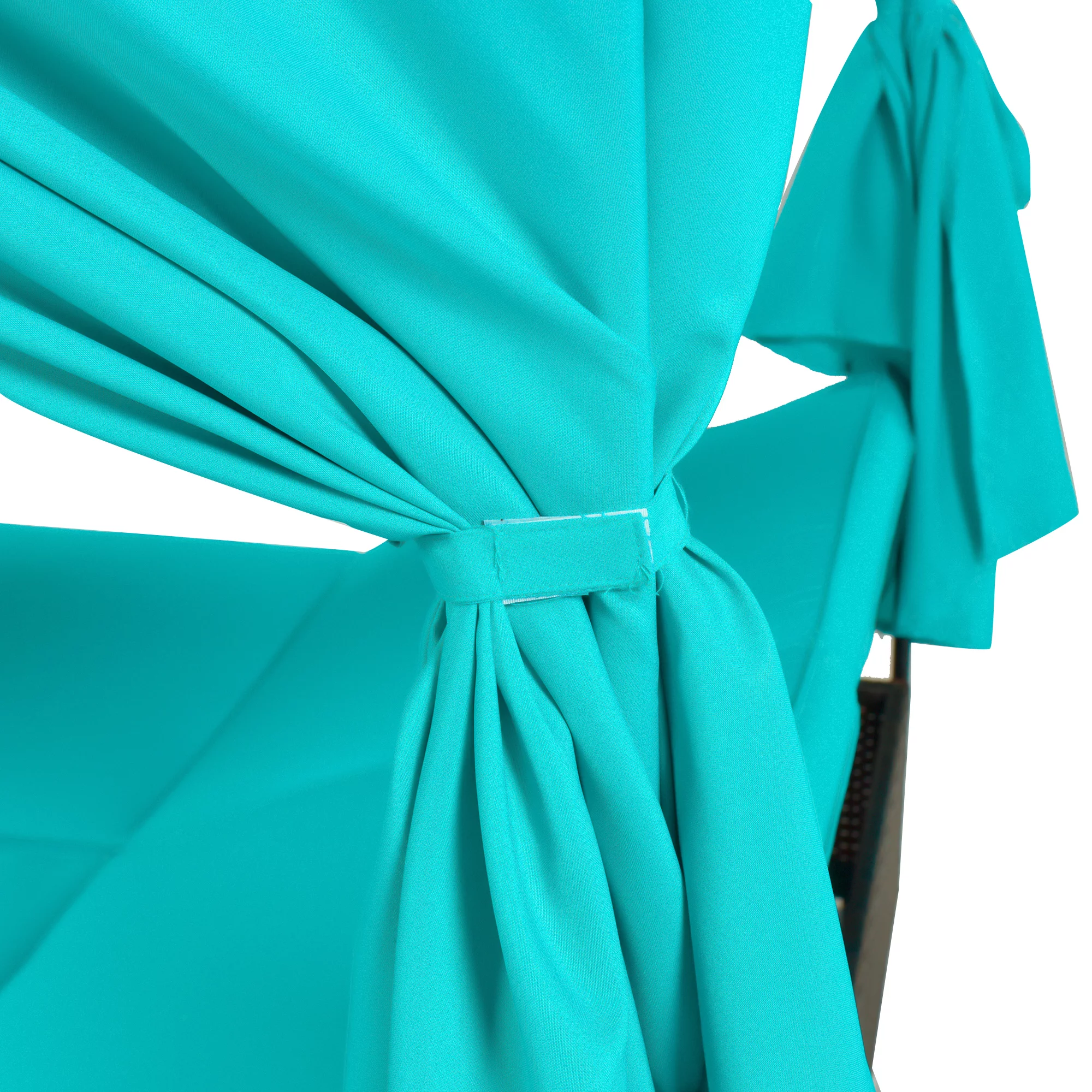 uhomepro Pool Furniture Outdoor Lawn Backyard Poolside Garden Rectangle Daybed, Outdoor Chaise Lounge with Canopy, Overhead Curtains, Cushions, Adjustable Seat, Blue