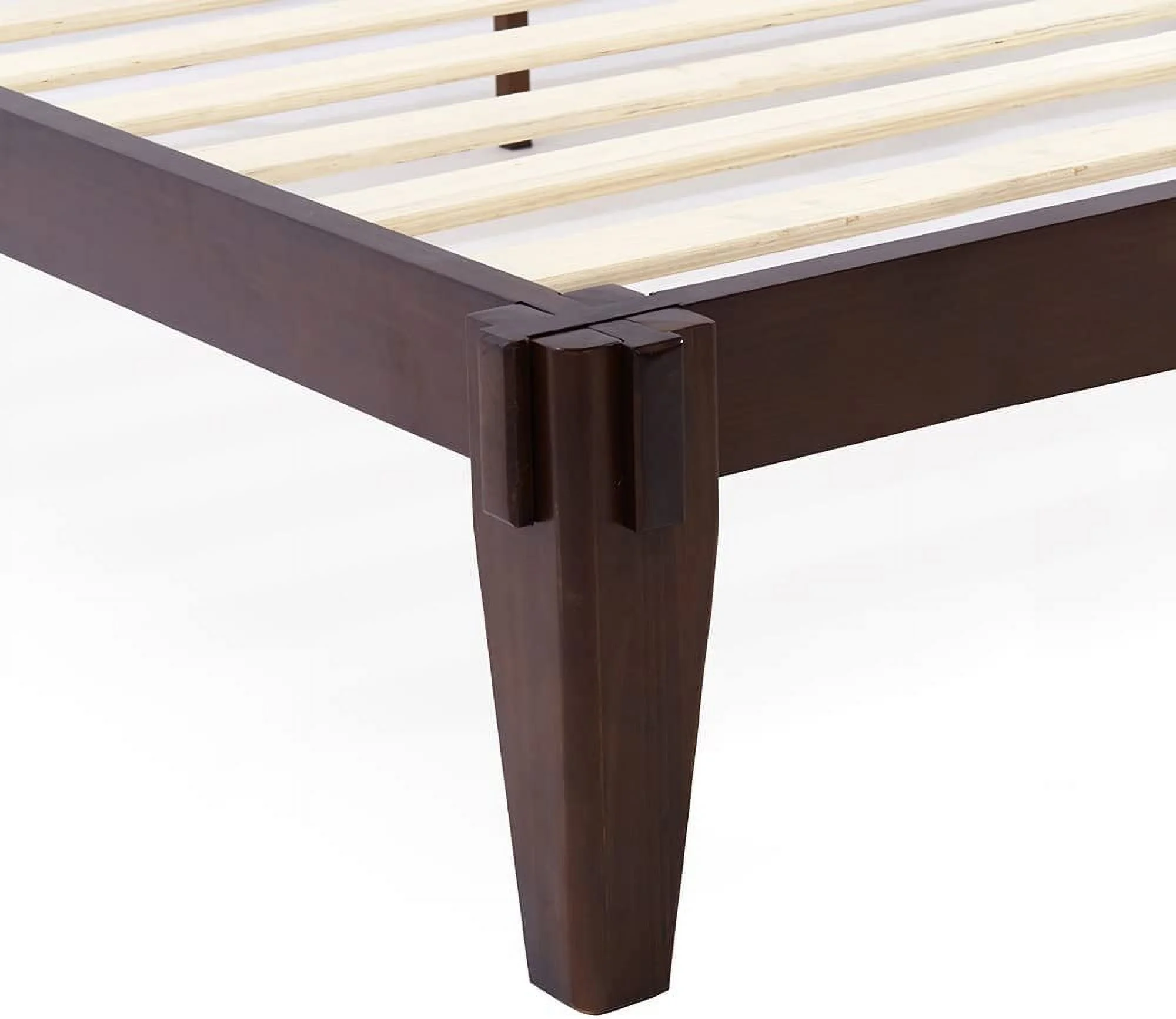 Bme Full Size | Chalipa 60x80x14in Signature Bed Frame Without Headboard, Multiple Style, Solid Wood, Walnut