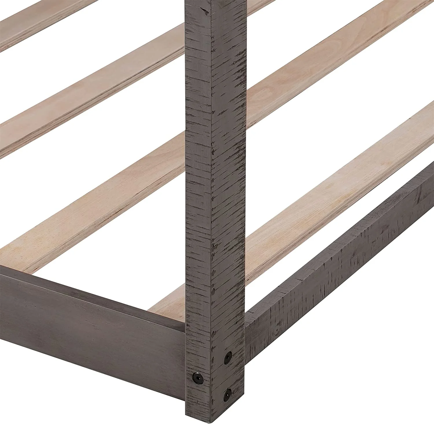 House Bed For Kids,Full Over Full House Bunk Bed With Roof, Window, Wood Full Size House Bed For Toddler, Teens, Girls, Boys,No Box Spring Needed,Antique Gray