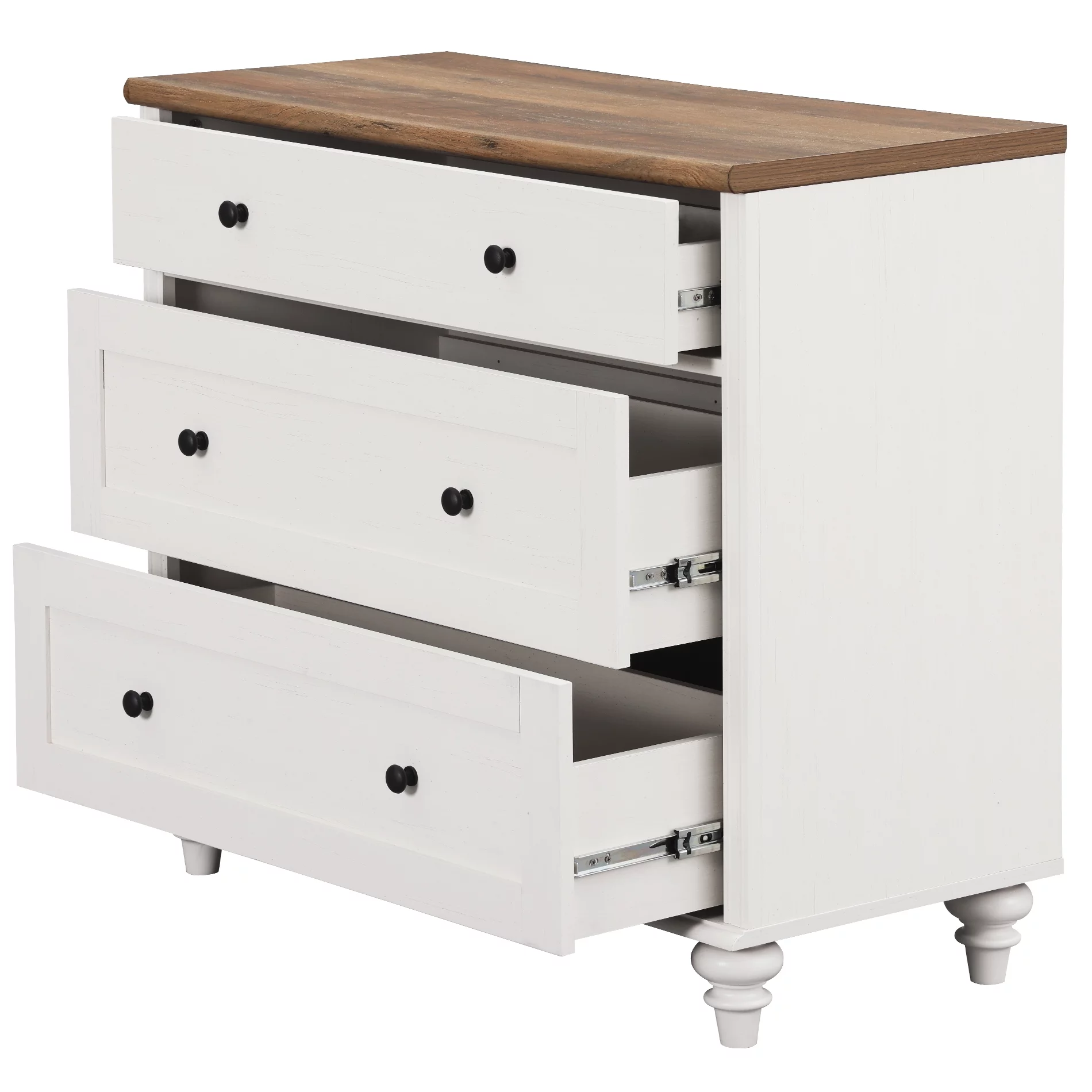 6 Drawer Dresser for Bedroom, White Kids Dressers Large Mid Century Modern Wooden Closet Storage Organizer for Living Room, Nursery, Hallway