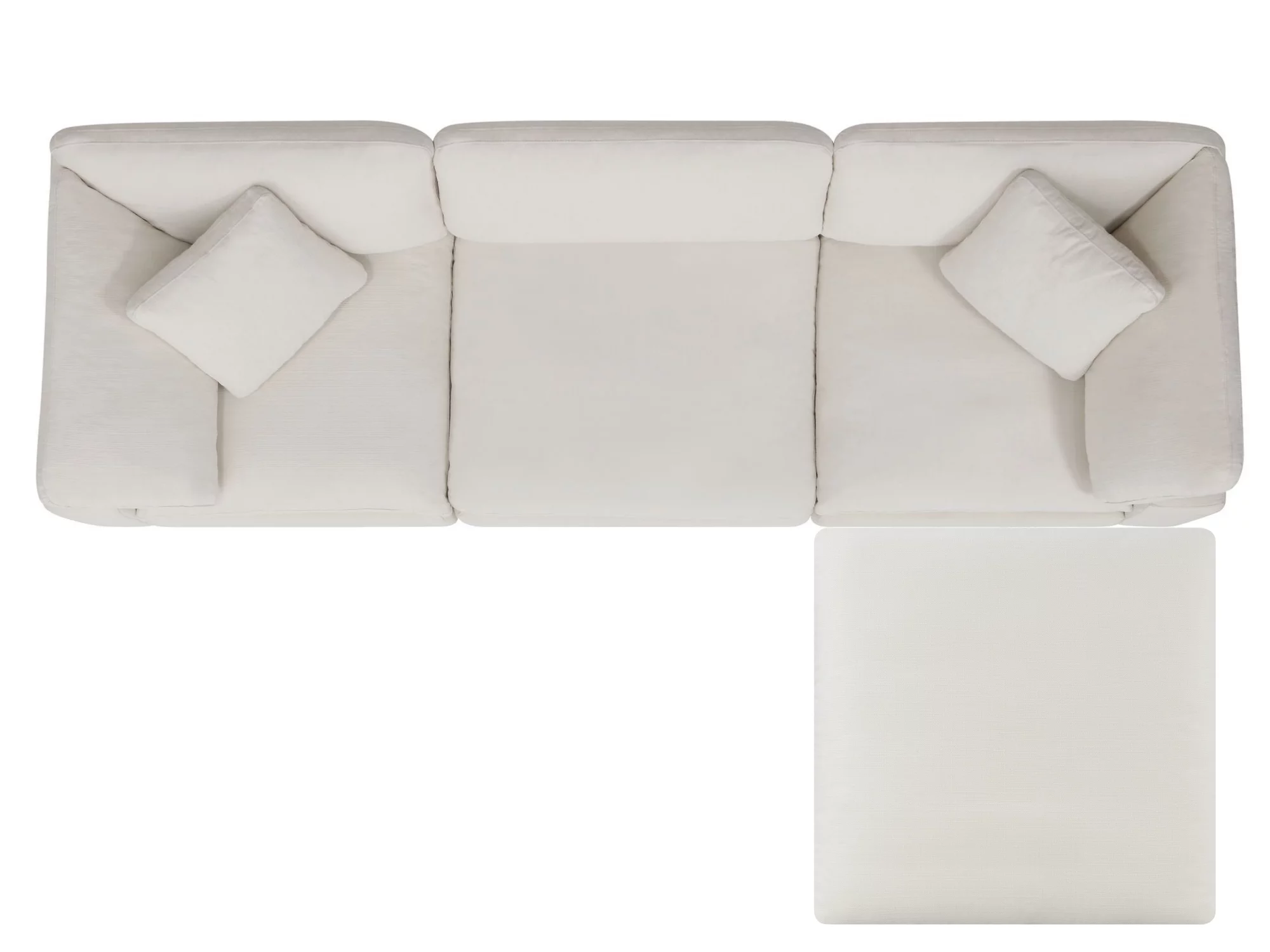 Cloud Down Modular Sectional Sofa 4-Piece Reversible Chaise Feather Couch