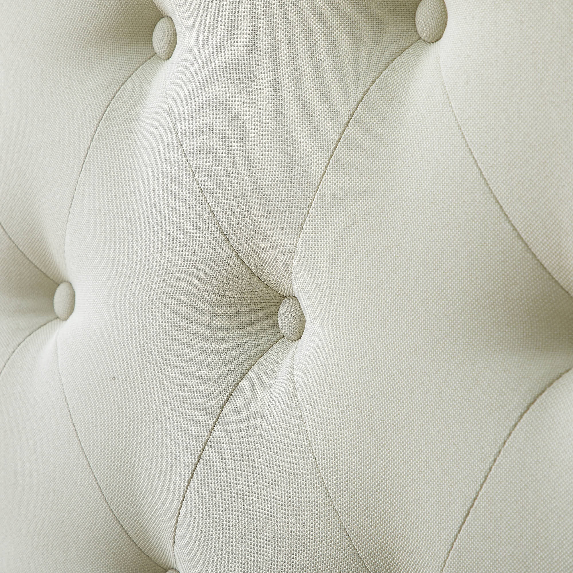 Rest Haven Button Tufted Upholstered Headboard, Queen, Cream