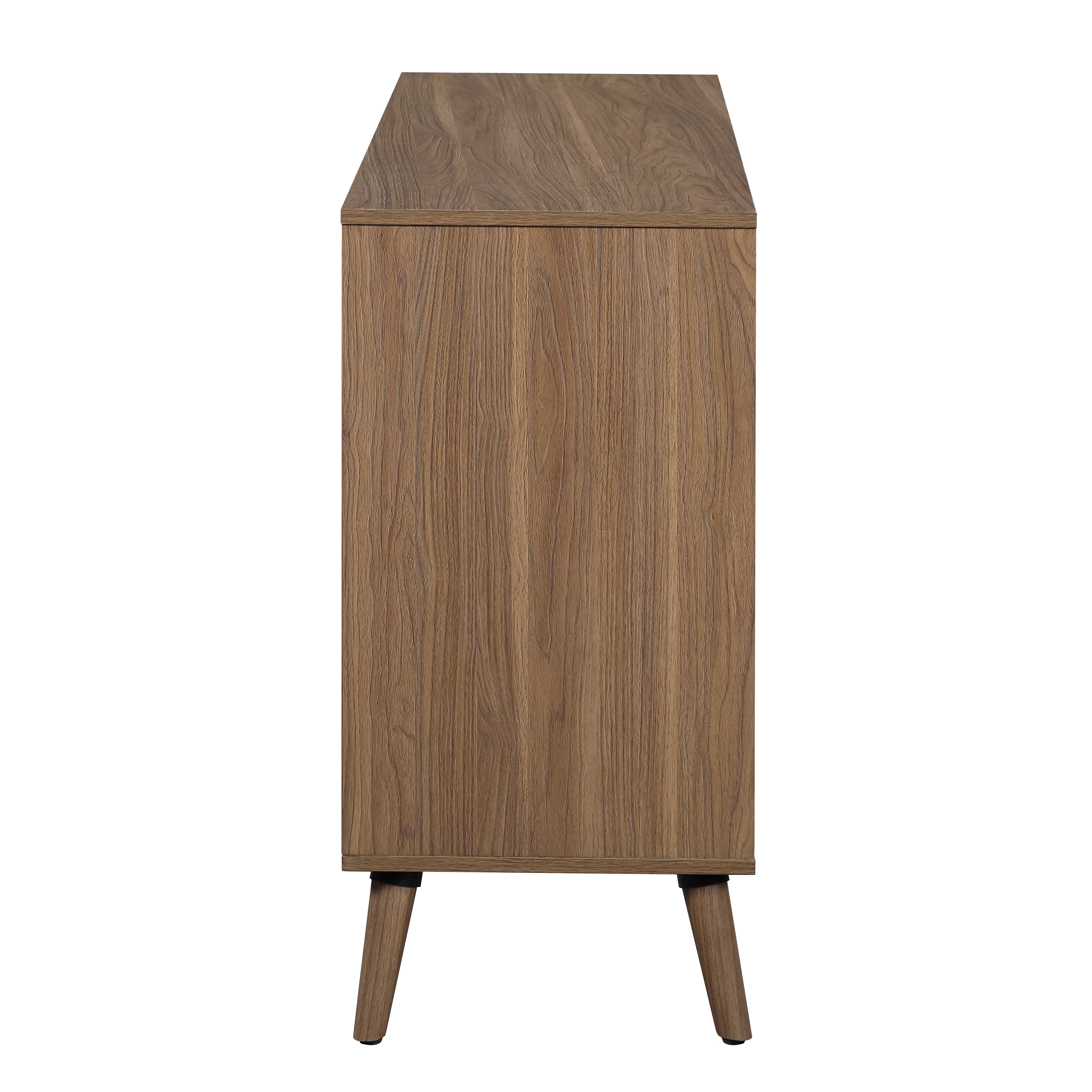 Mainstays Modern 6 Drawer Wood Dresser, Bedroom, For all ages, Brown Walnut