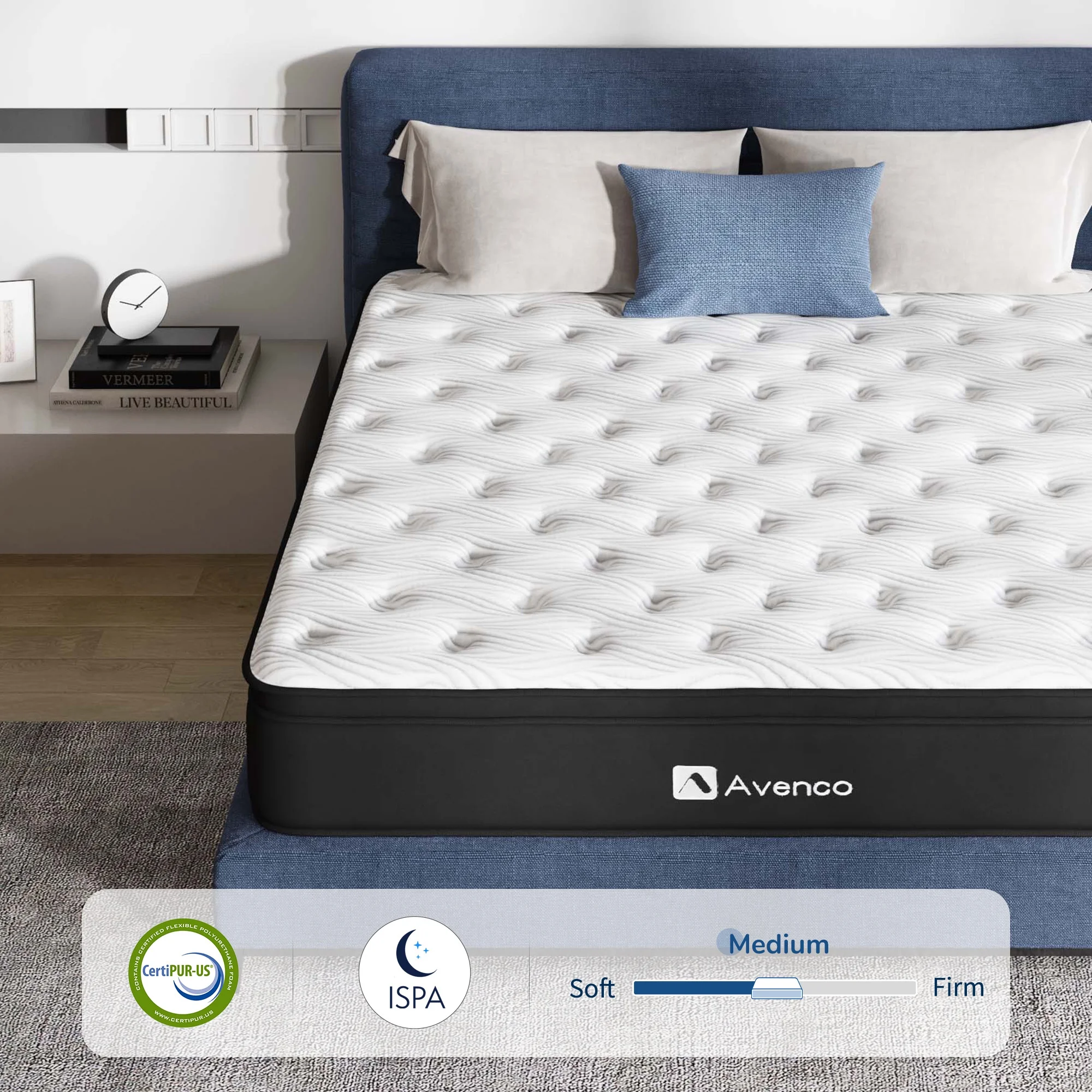 Avenco Dreamsail 12'' Adult Gel Memory Foam Pocket Spring Hybrid Mattress King Size